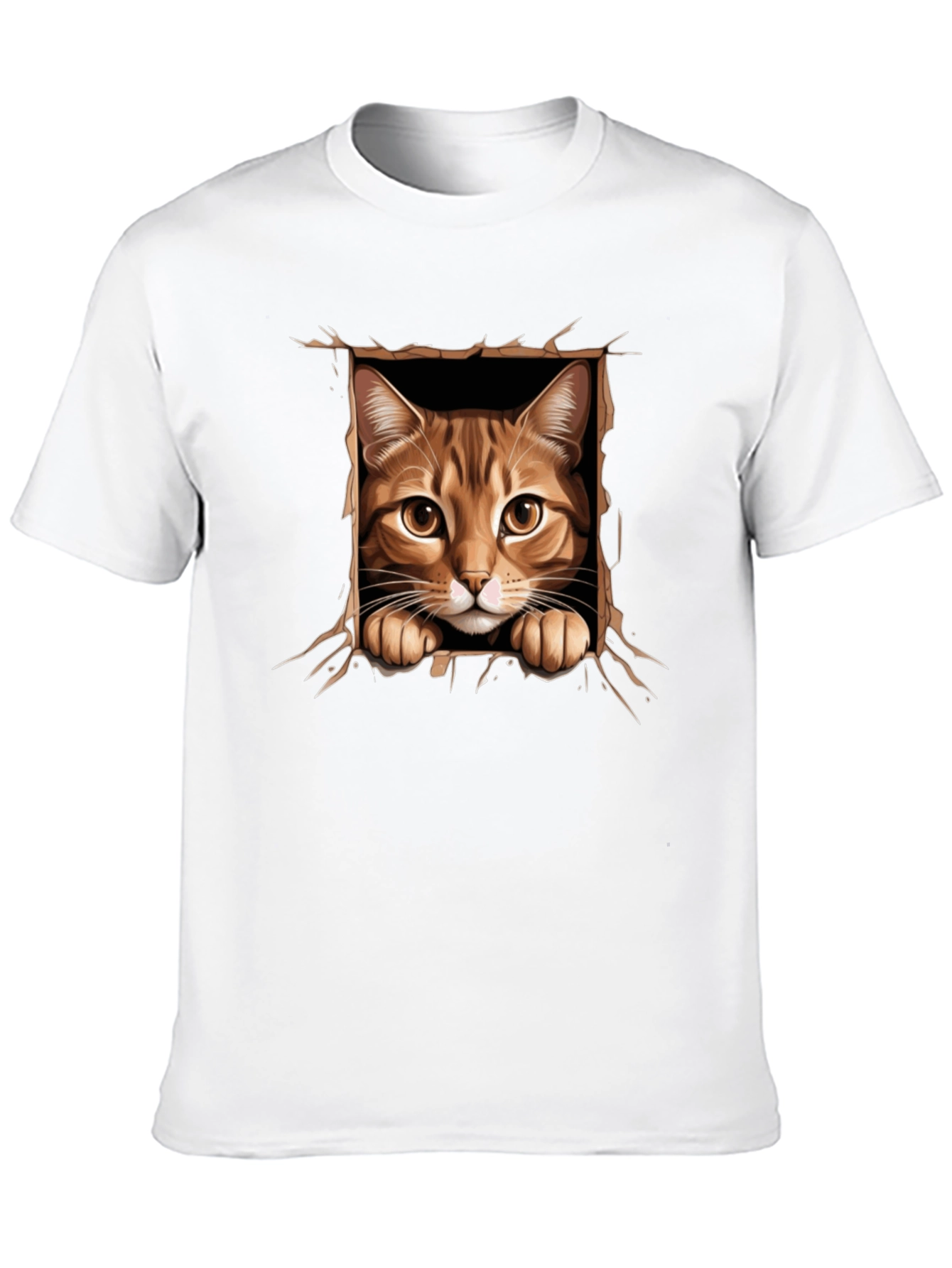Cat Peekaboo T-Shirt: 3D Graphic Print