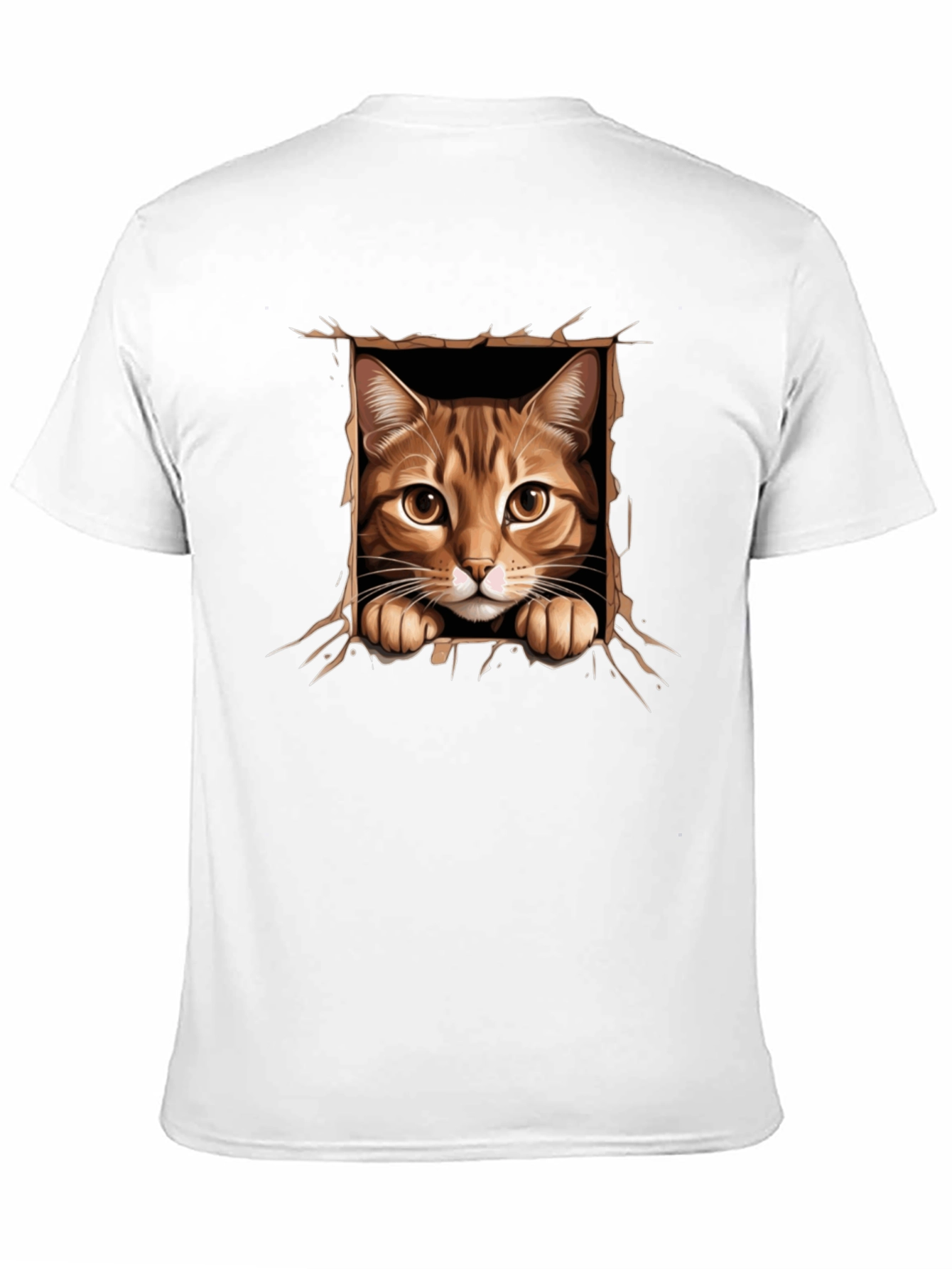 Cat Peekaboo T-Shirt: 3D Graphic Print