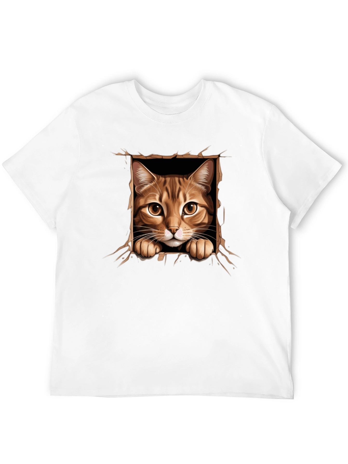 Cat Peekaboo T-Shirt: 3D Graphic Print
