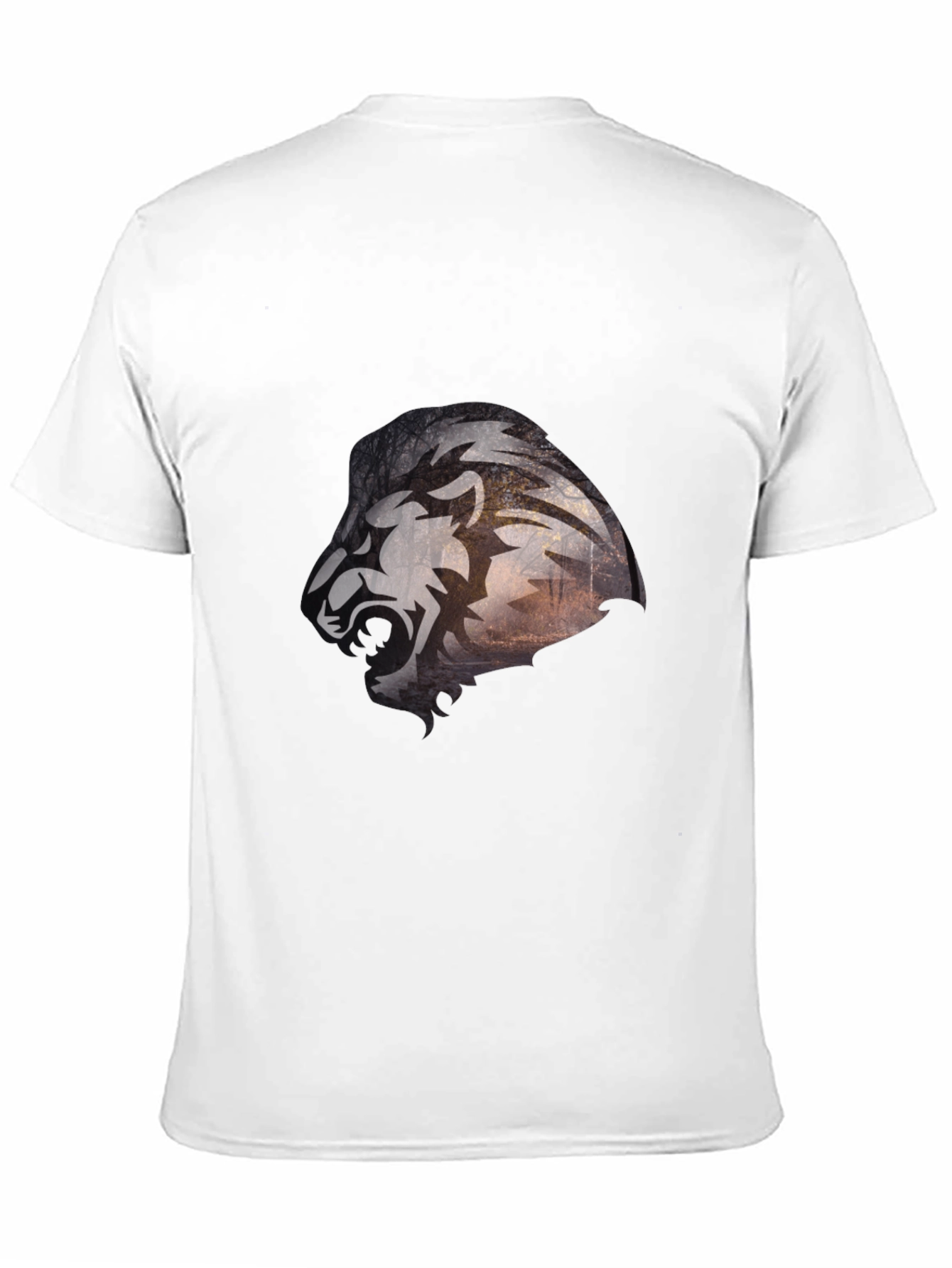 Lion Graphic Print Black Tee
