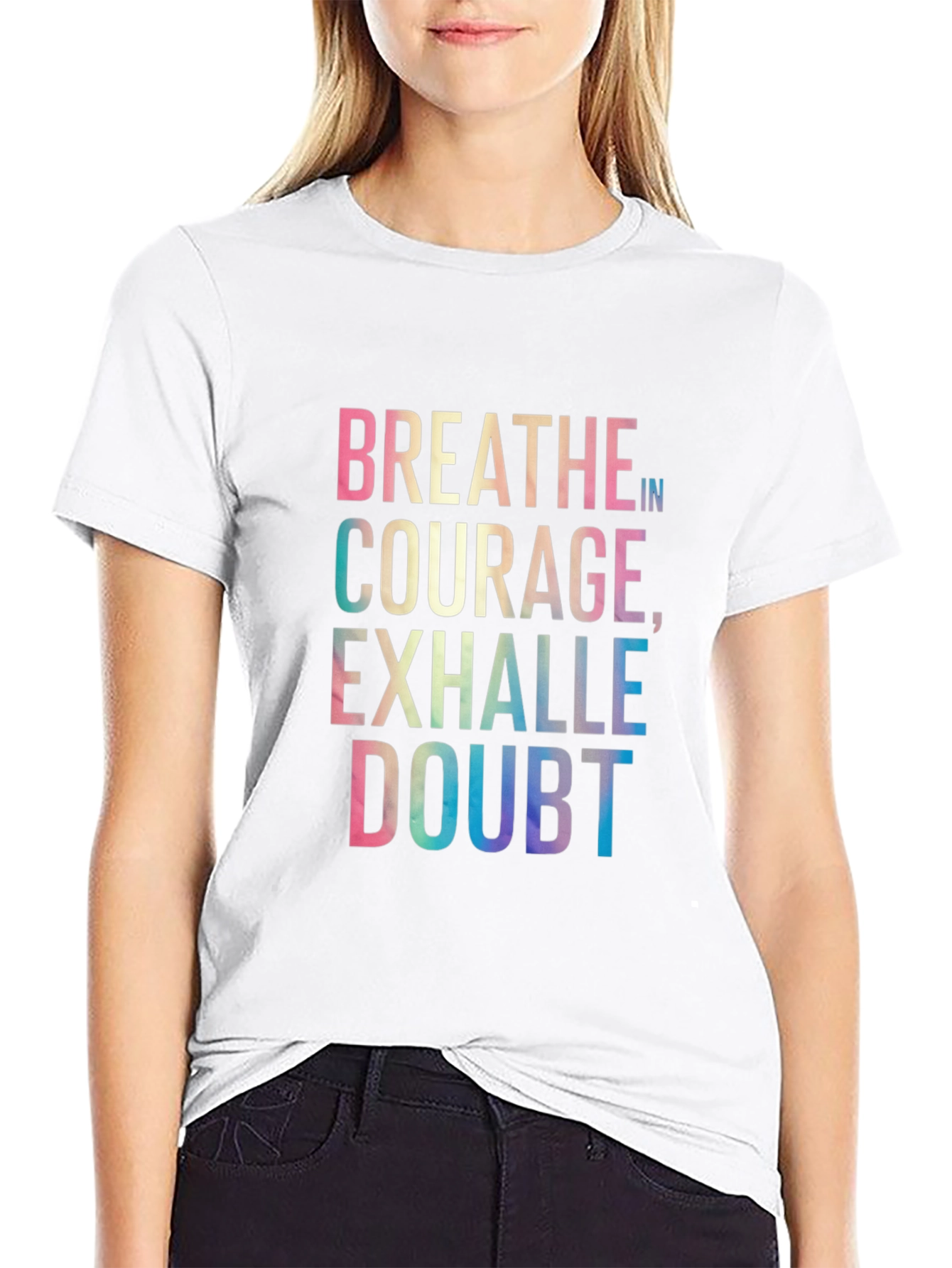 Breathe In Courage Graphic Tee - Black