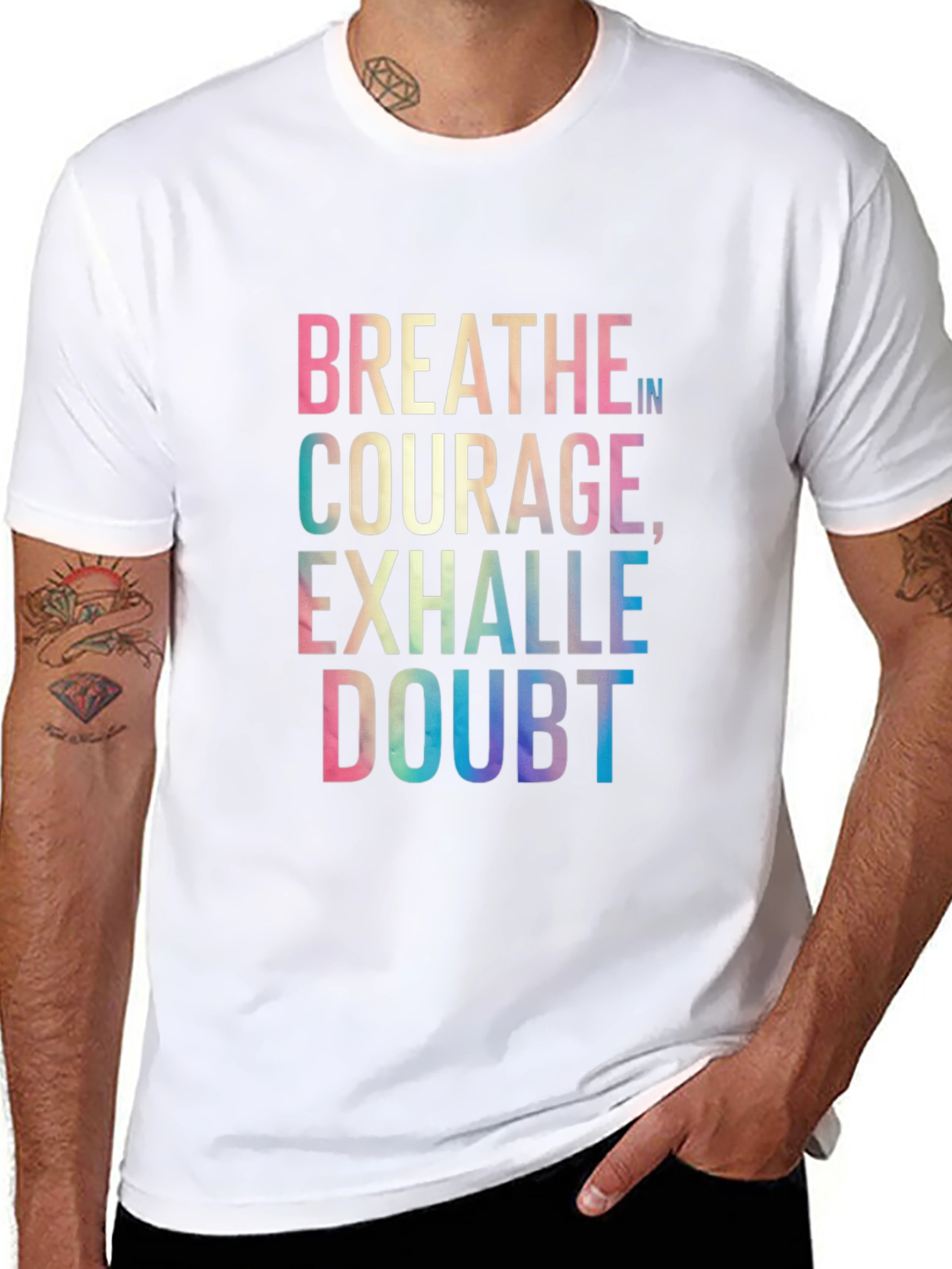Breathe In Courage Graphic Tee - Black