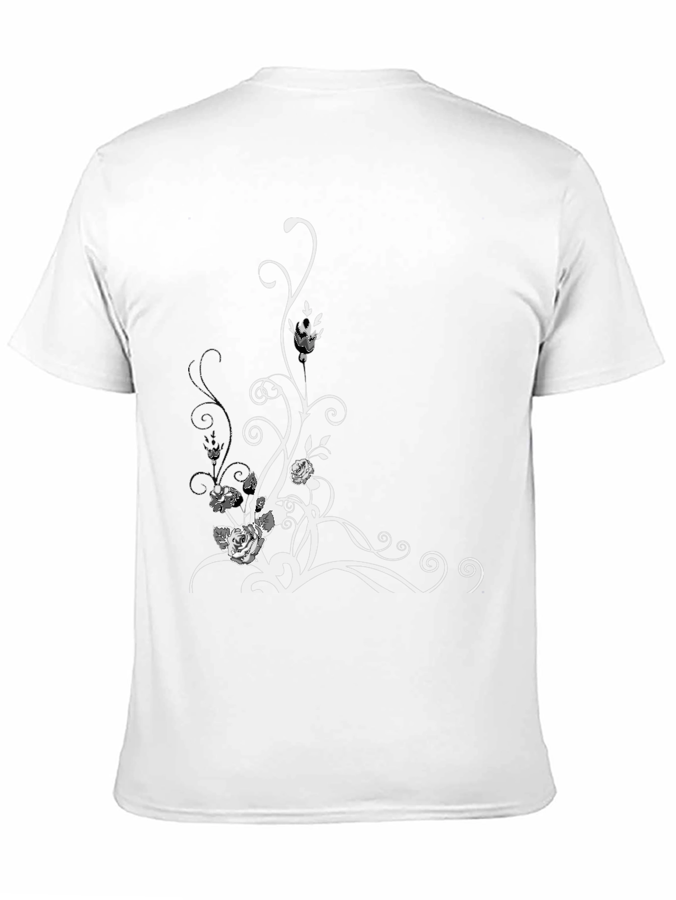 Black Floral Swirl Graphic Tee
