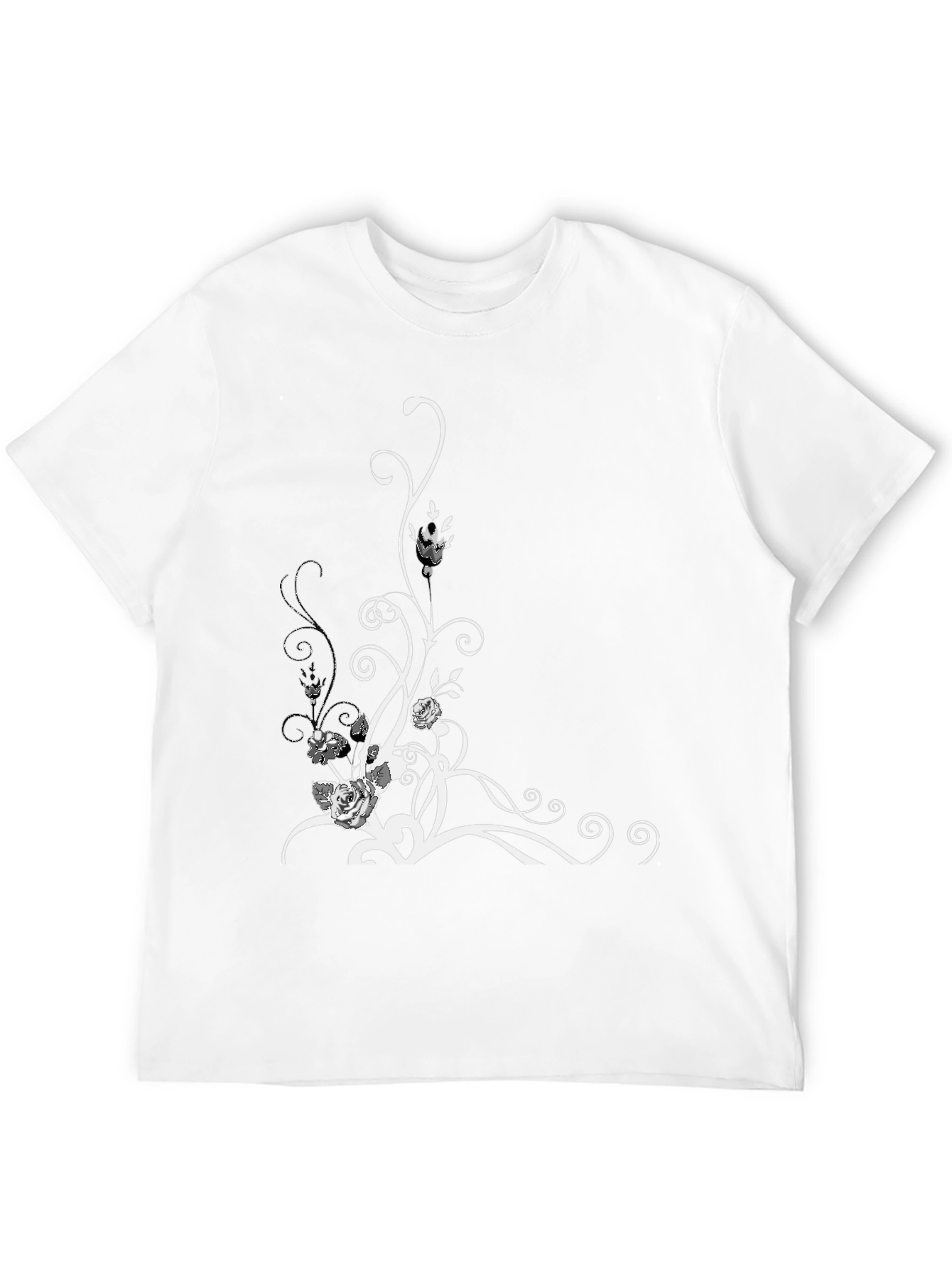 Black Floral Swirl Graphic Tee
