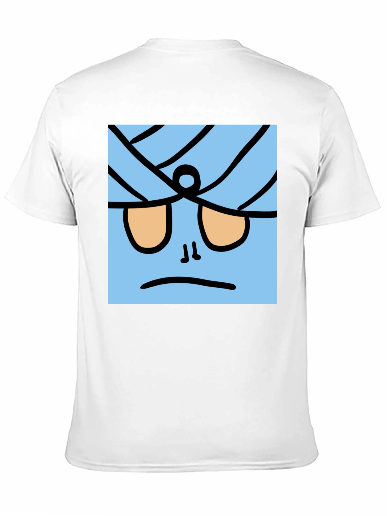 Funny Blue Cartoon Character Black T-Shirt