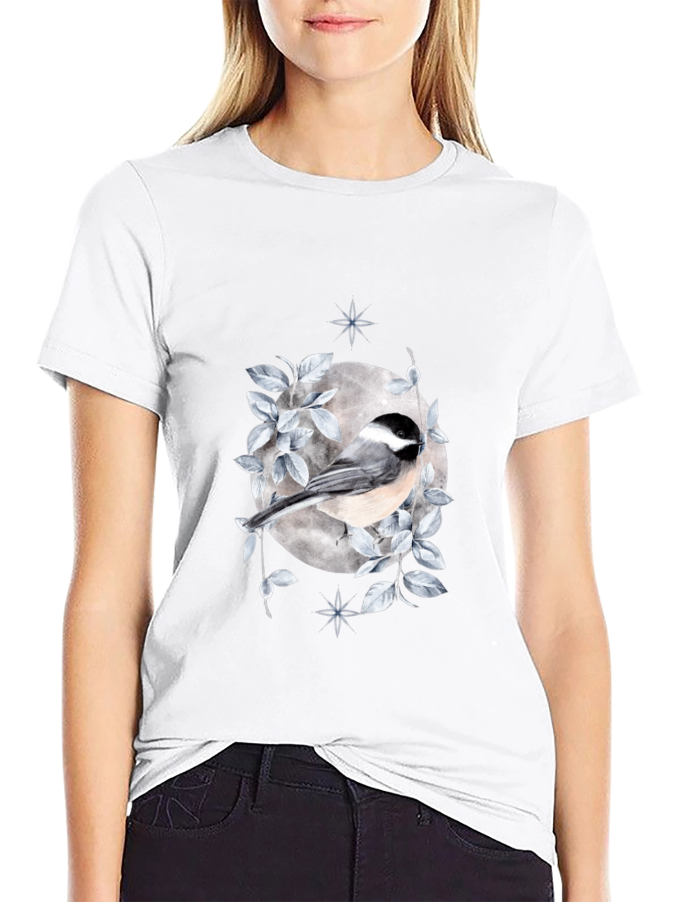 Bird & Moon Graphic T-Shirt