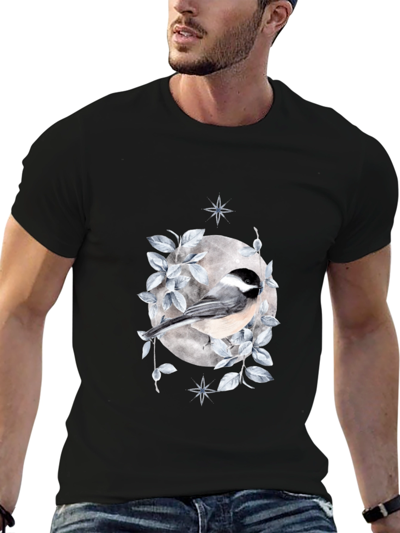 Bird & Moon Graphic T-Shirt