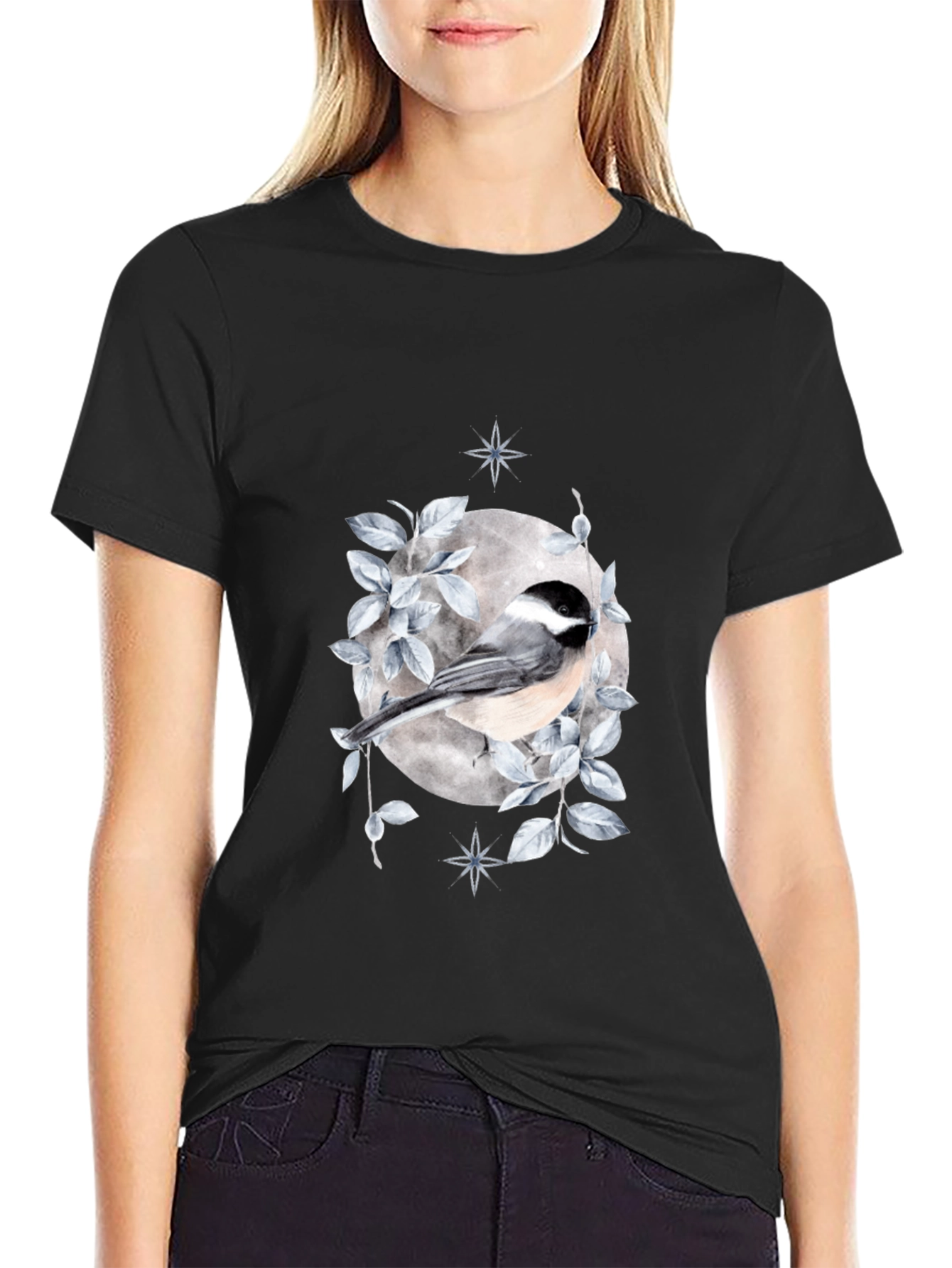 Bird & Moon Graphic T-Shirt