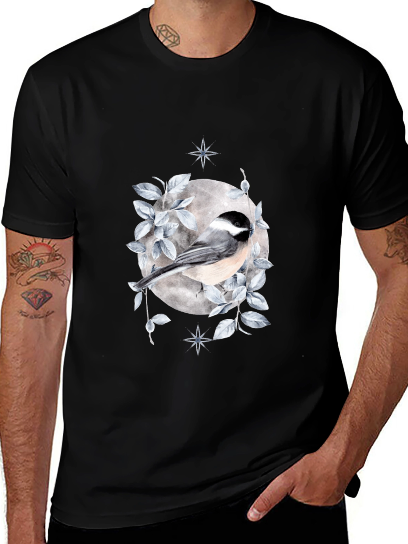 Bird & Moon Graphic T-Shirt