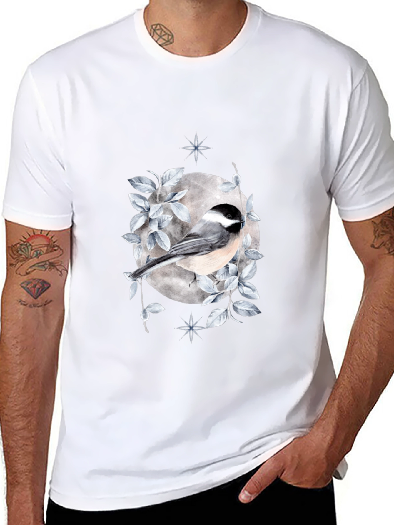Bird & Moon Graphic T-Shirt