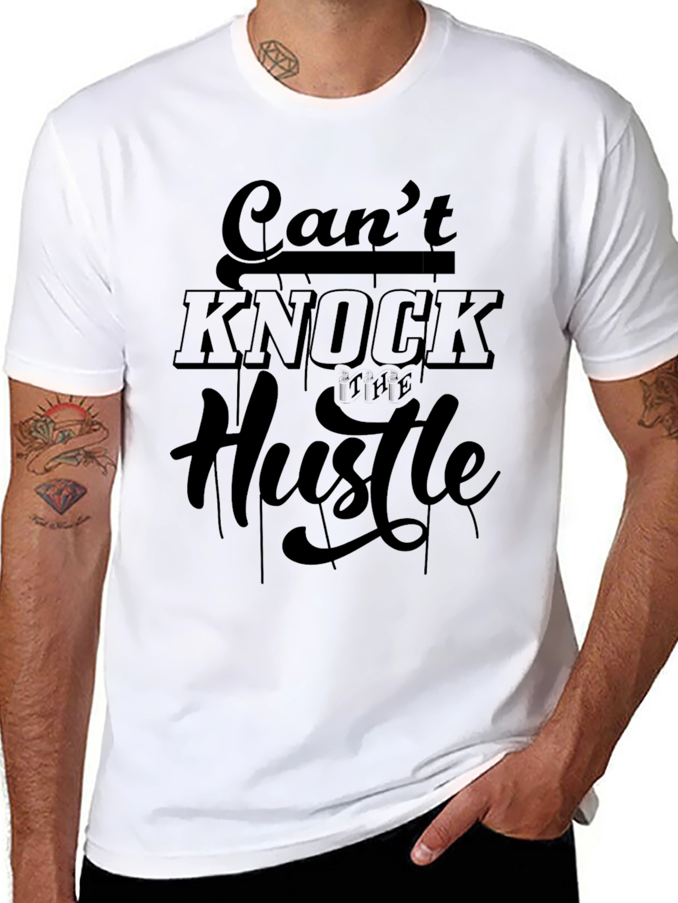 Cant Knock The Hustle Black Graphic Tee