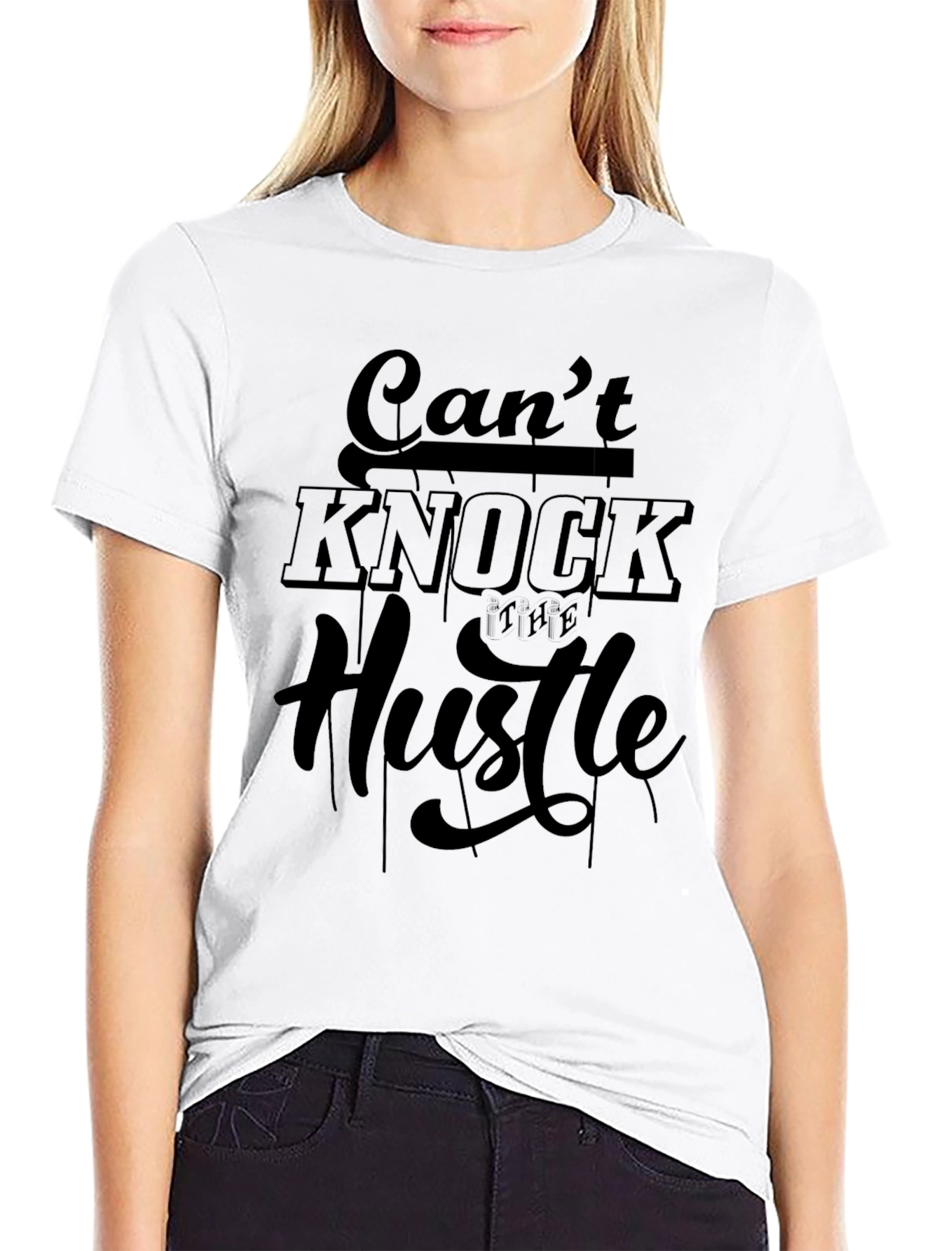 Cant Knock The Hustle Black Graphic Tee
