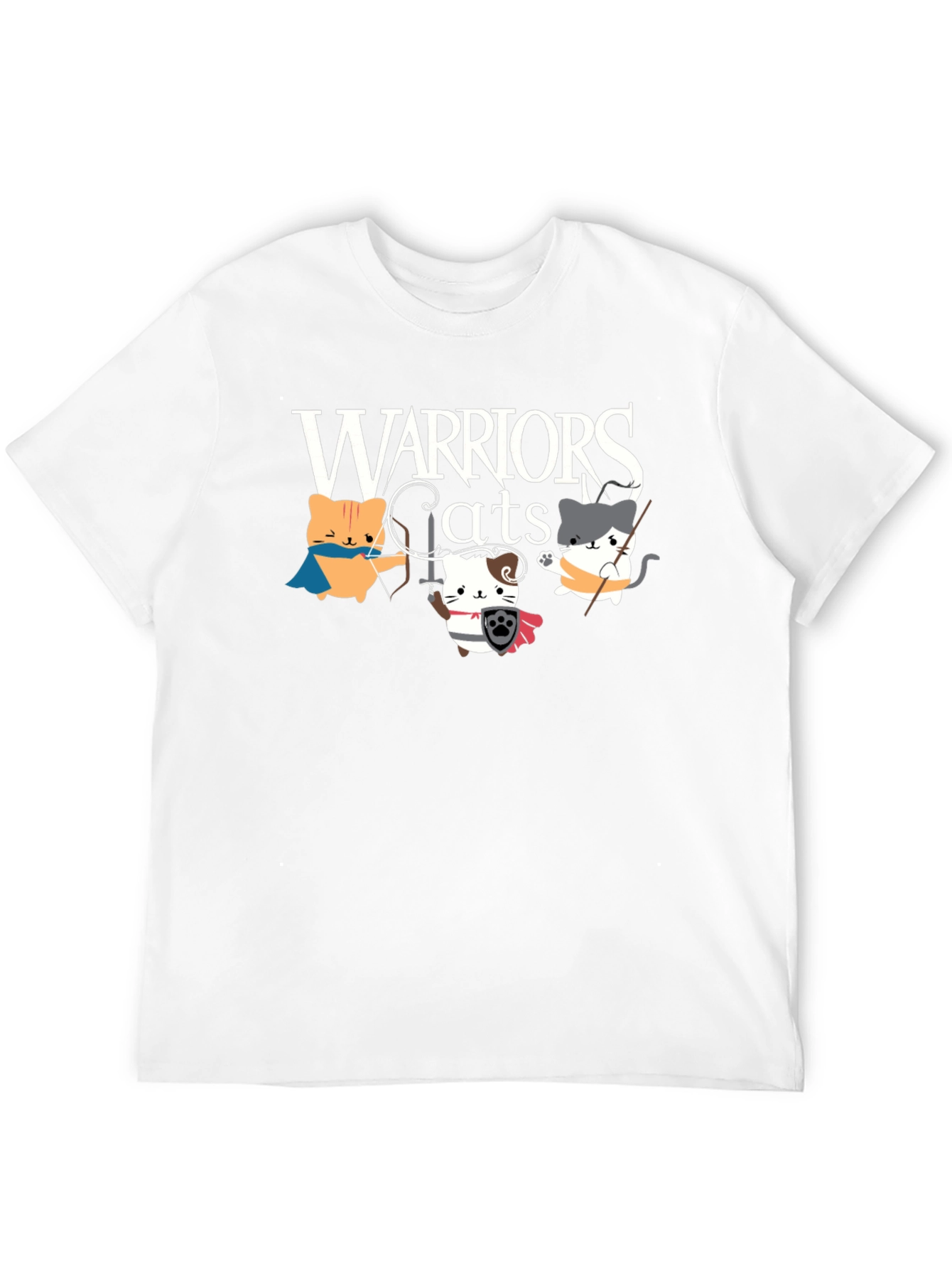 Warriors Cats Graphic T-Shirt - Black