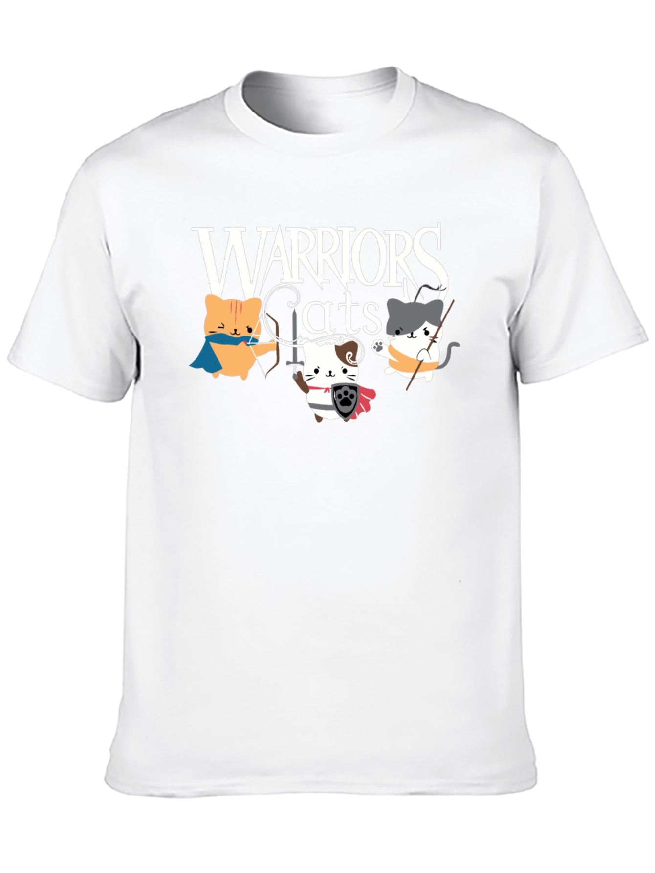 Warriors Cats Graphic T-Shirt - Black