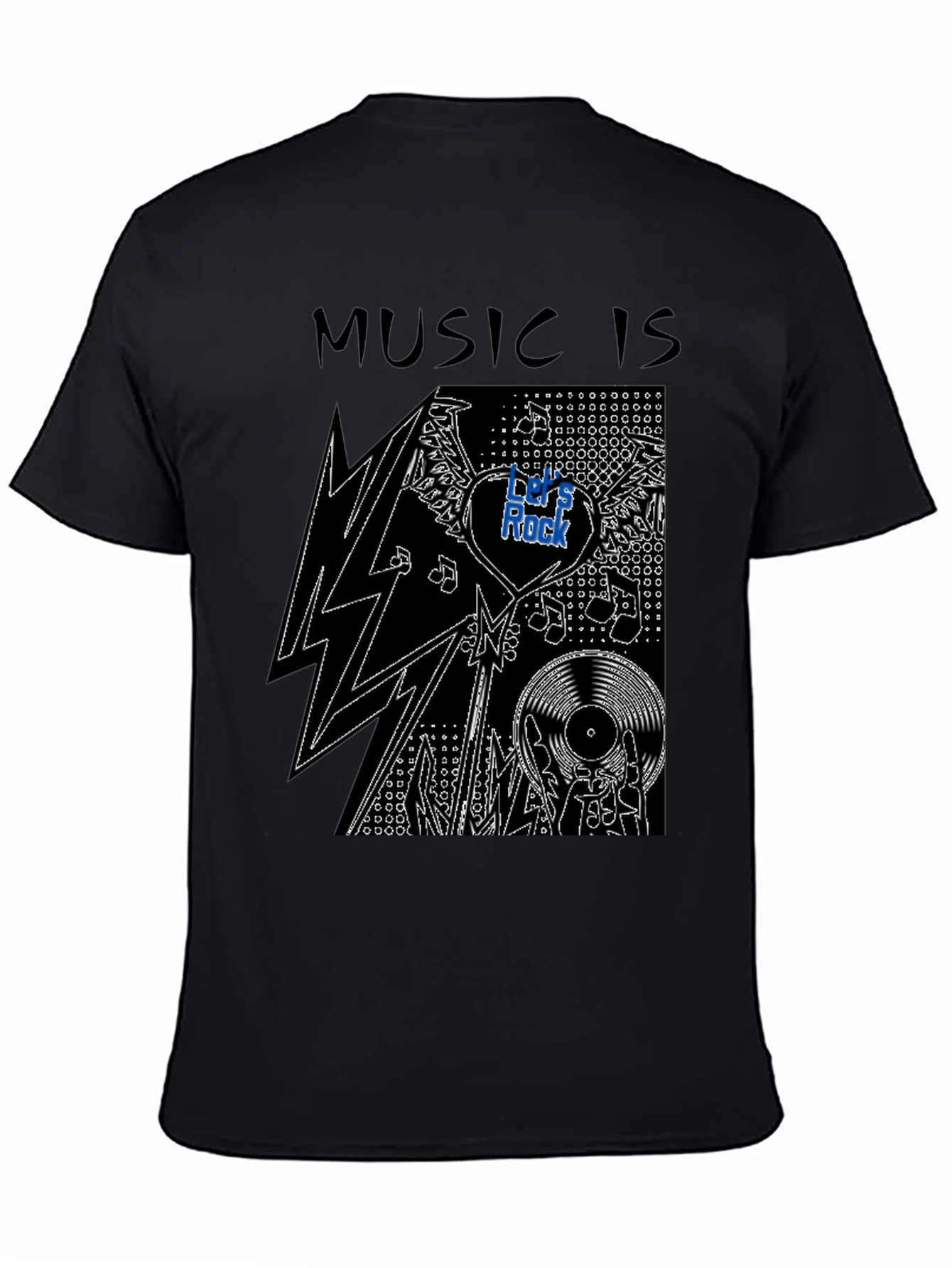 Music is Rock Graphic T-Shirt