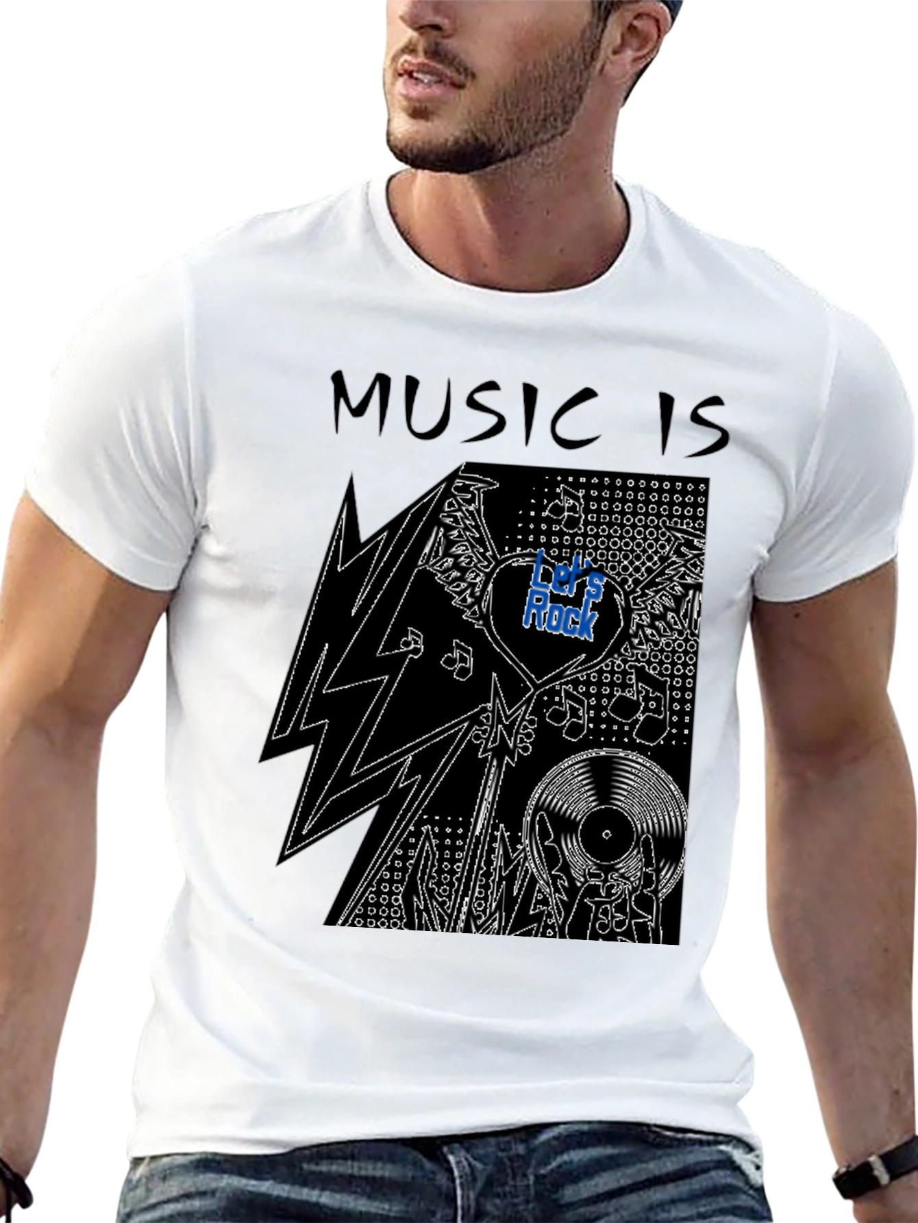 Music is Rock Graphic T-Shirt