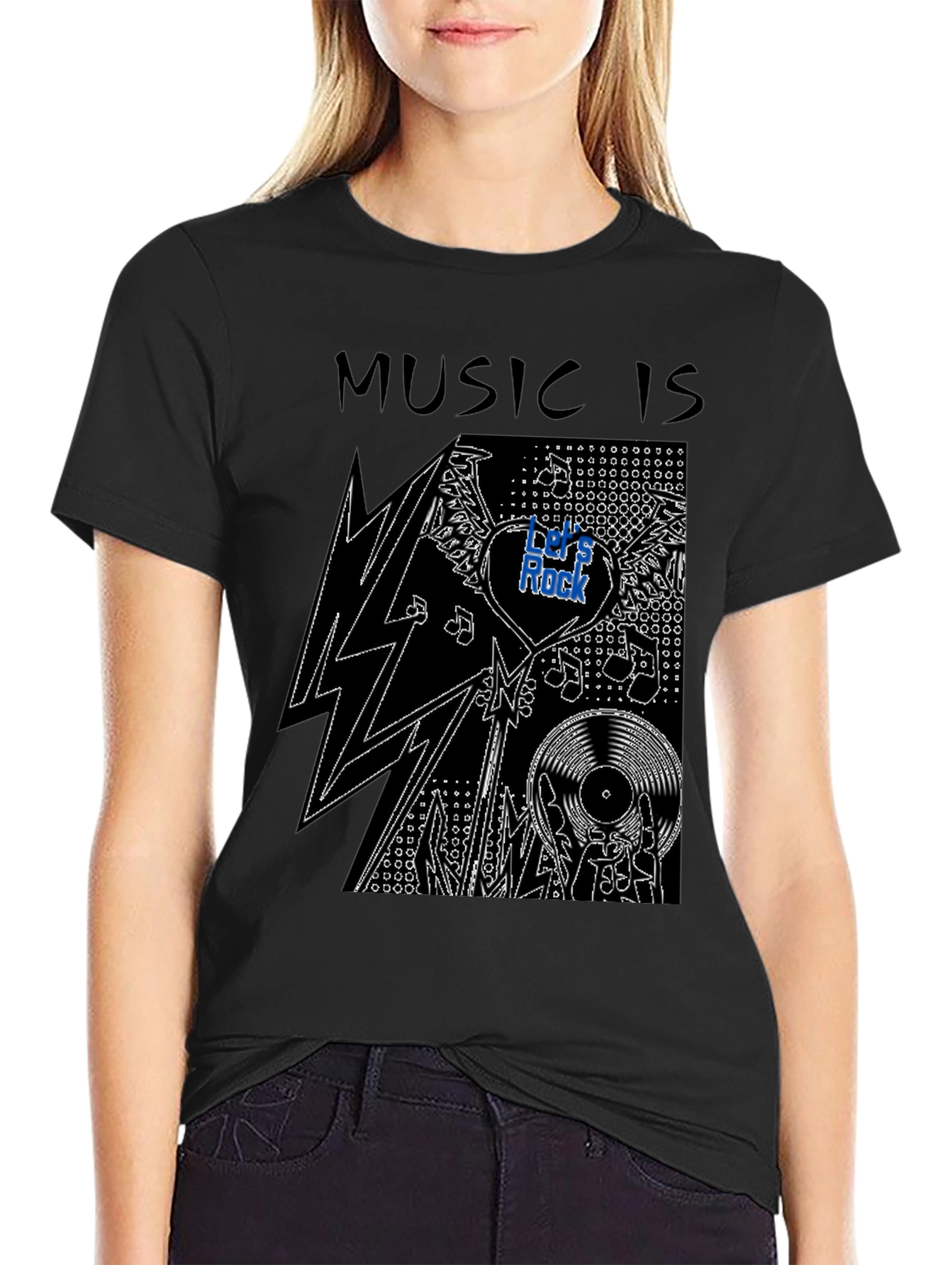 Music is Rock Graphic T-Shirt