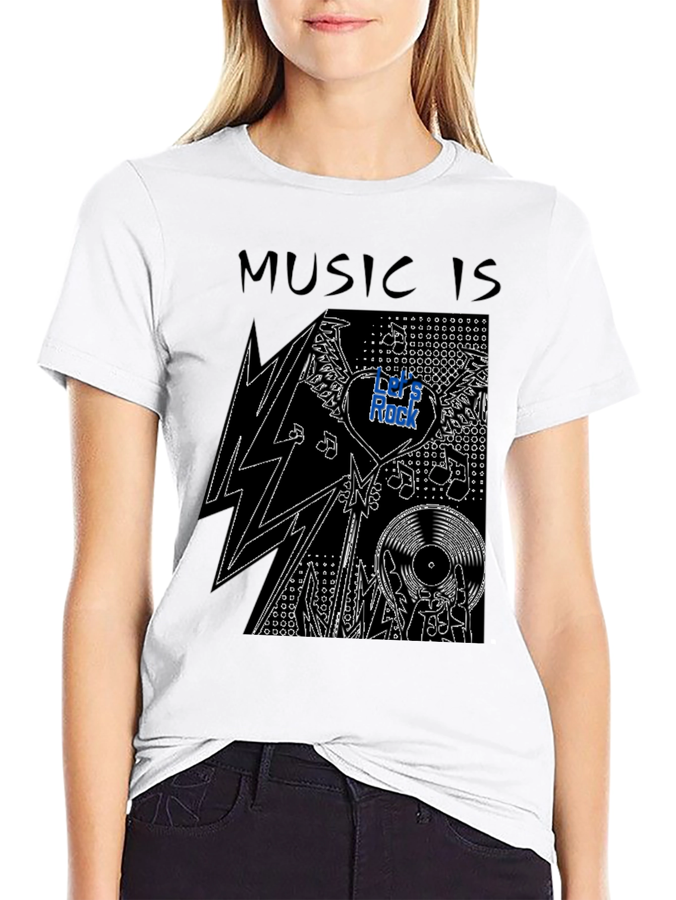 Music is Rock Graphic T-Shirt