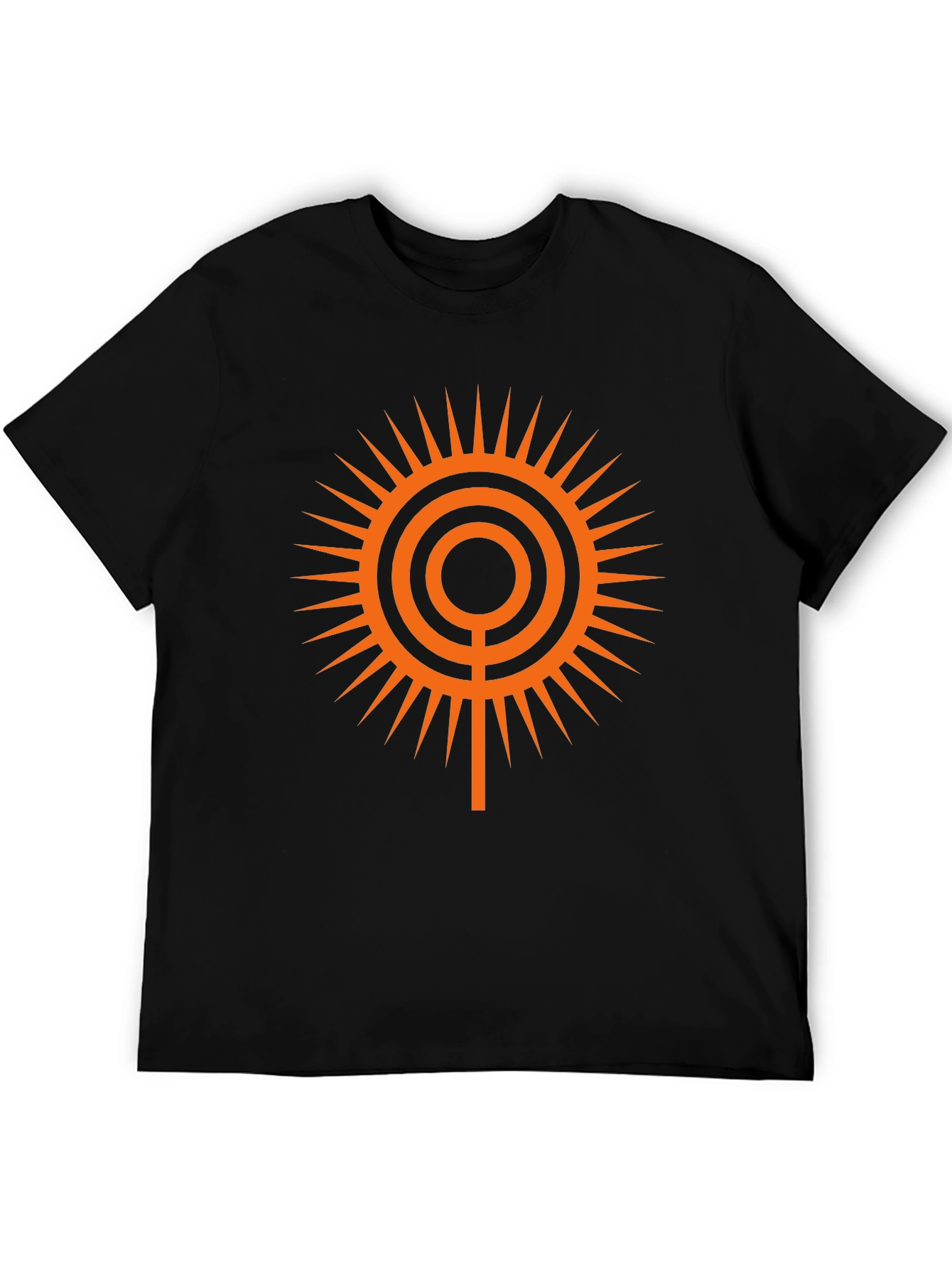 Geometric Sun Graphic Tee - Black
