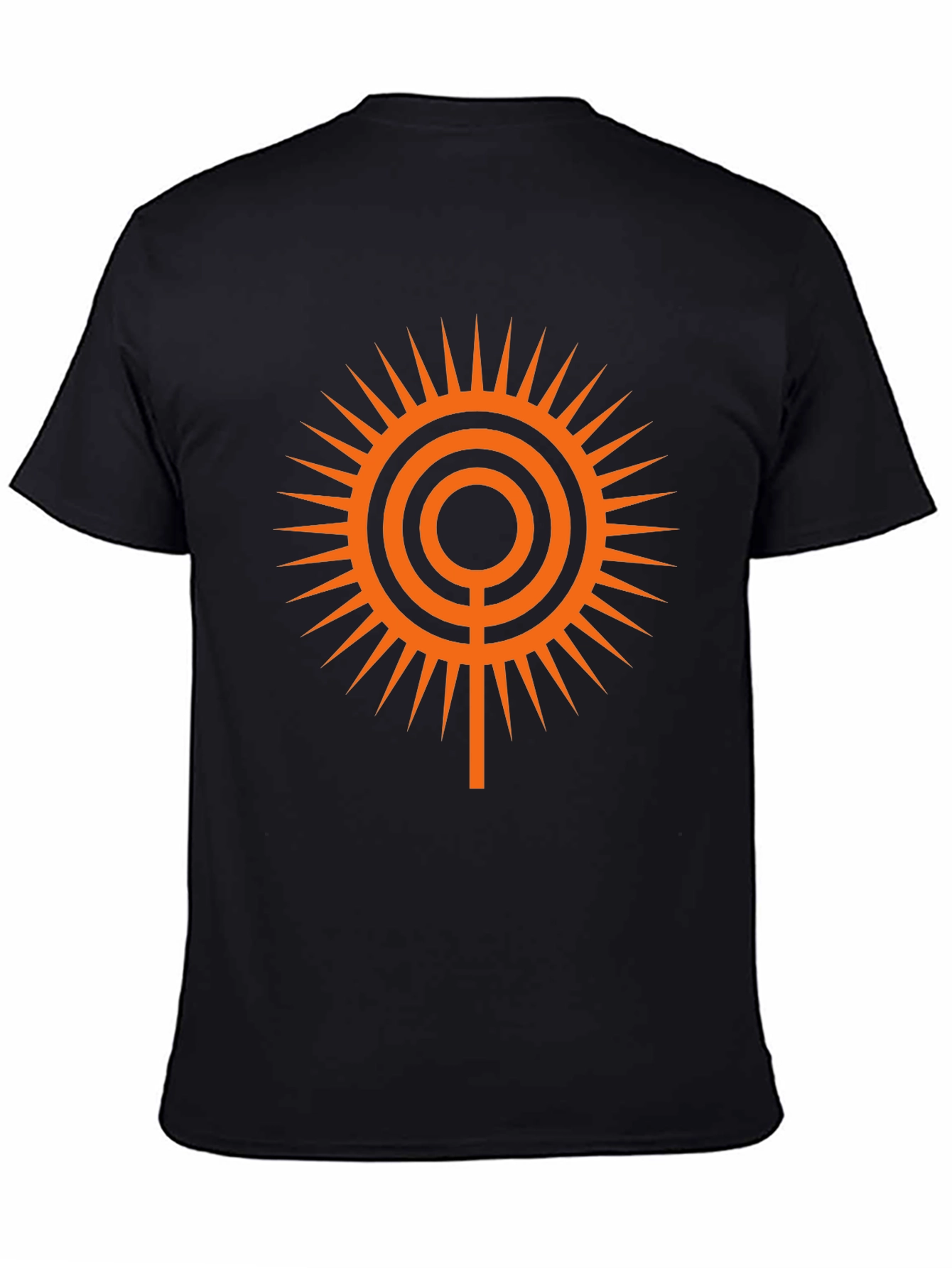 Geometric Sun Graphic Tee - Black