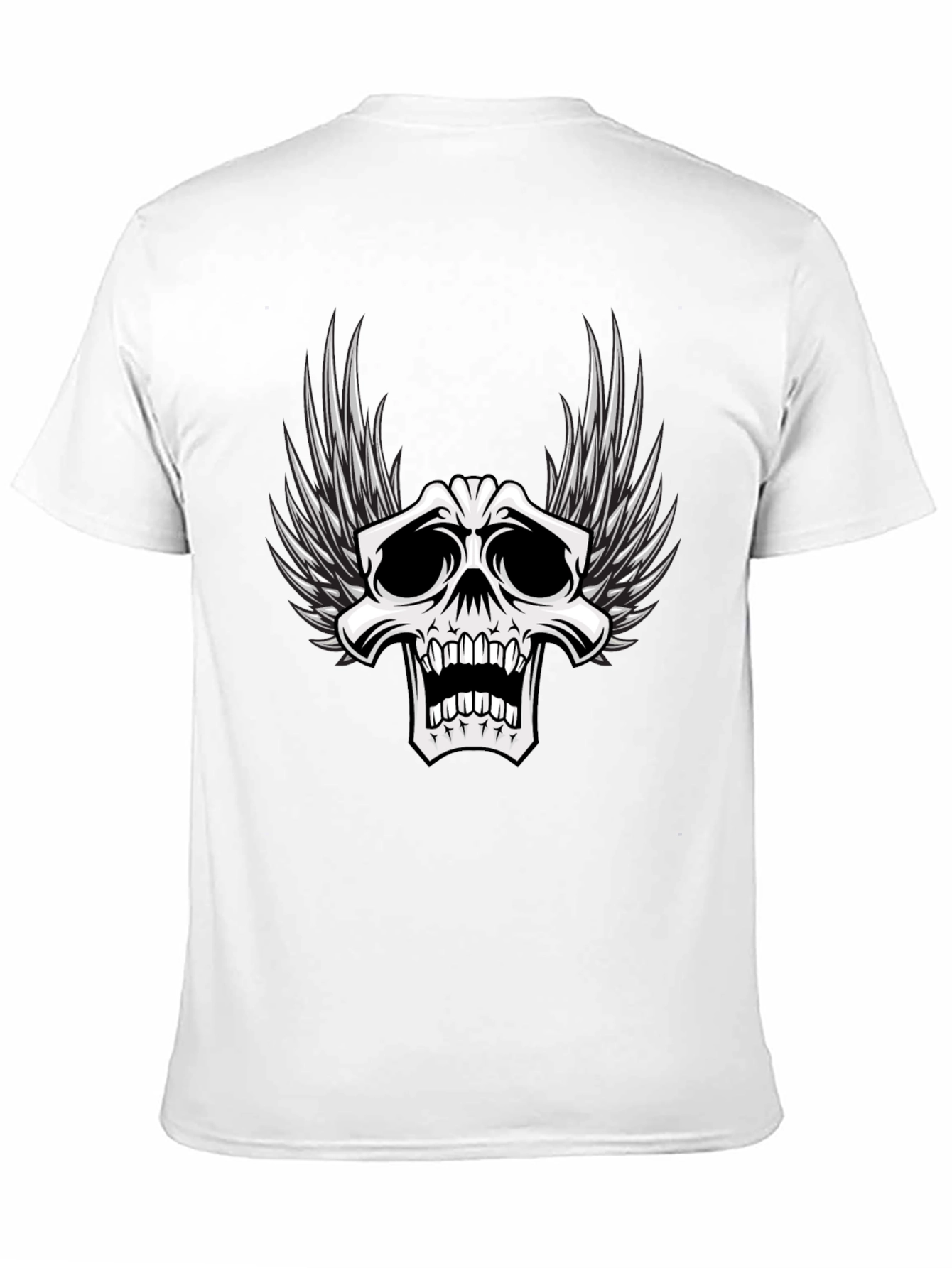 Winged Skull Graphic T-Shirt - Black