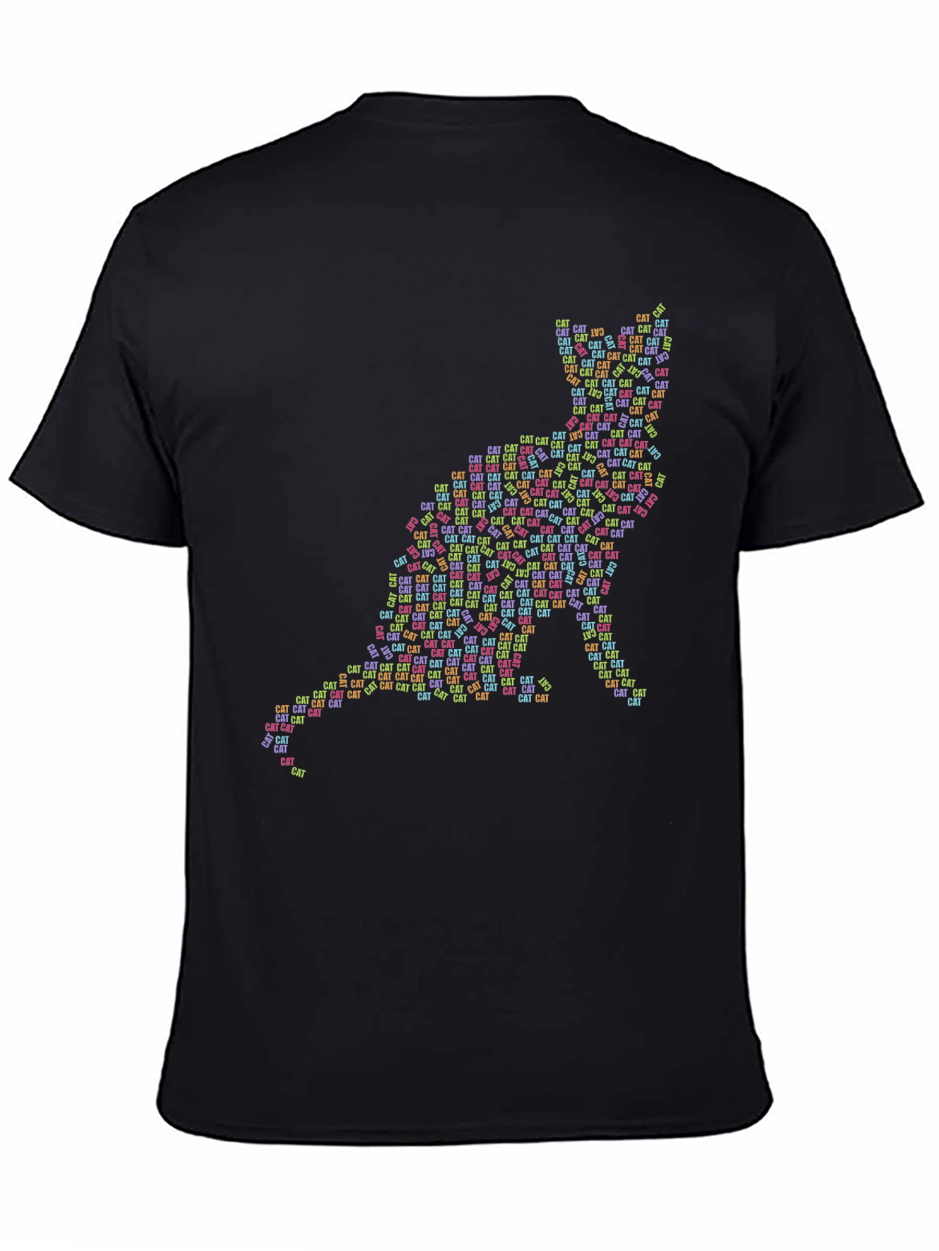Cat Silhouette Word Art T-Shirt