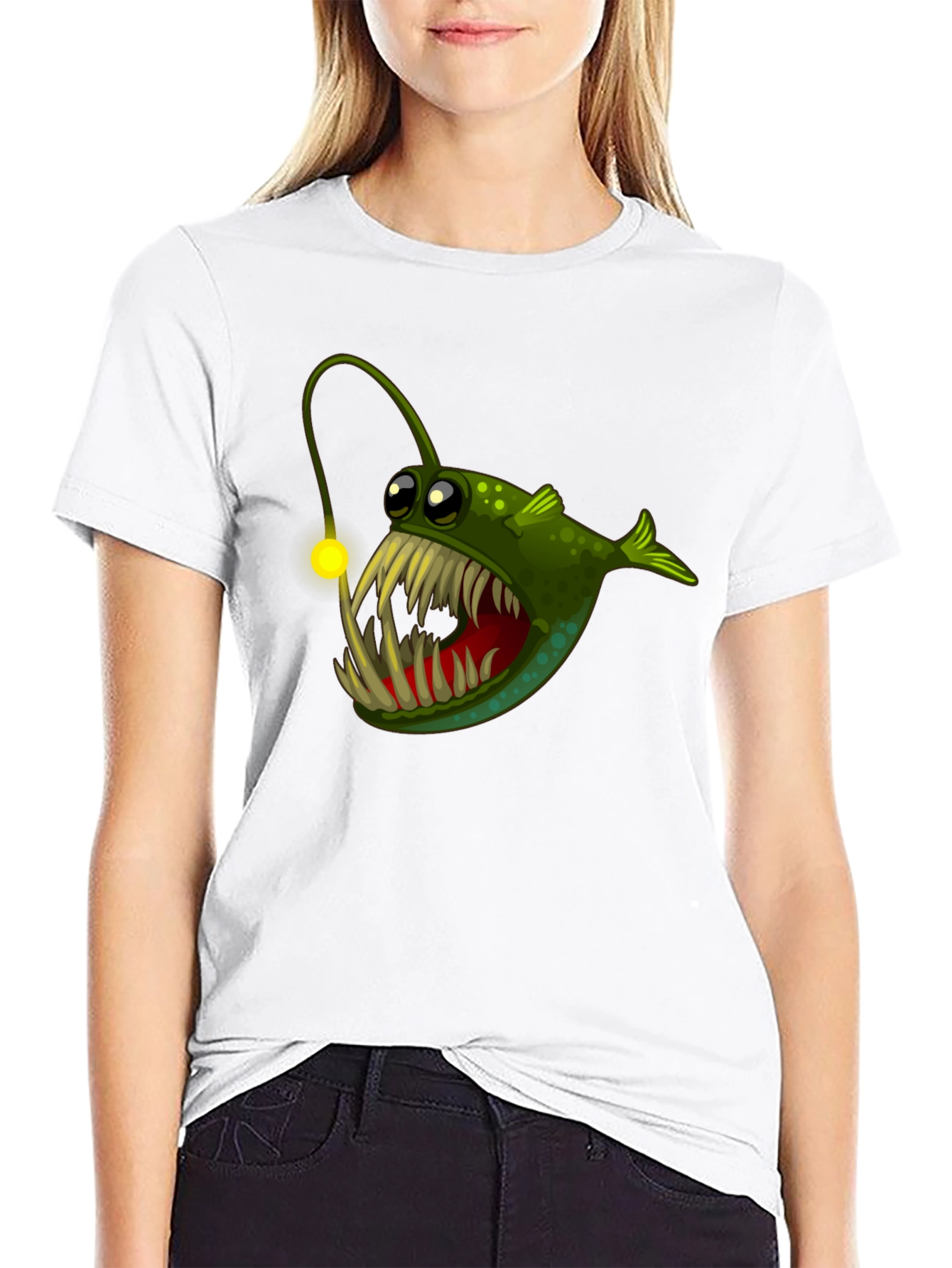 Angler Fish Graphic Tee - Unique Cartoon Design