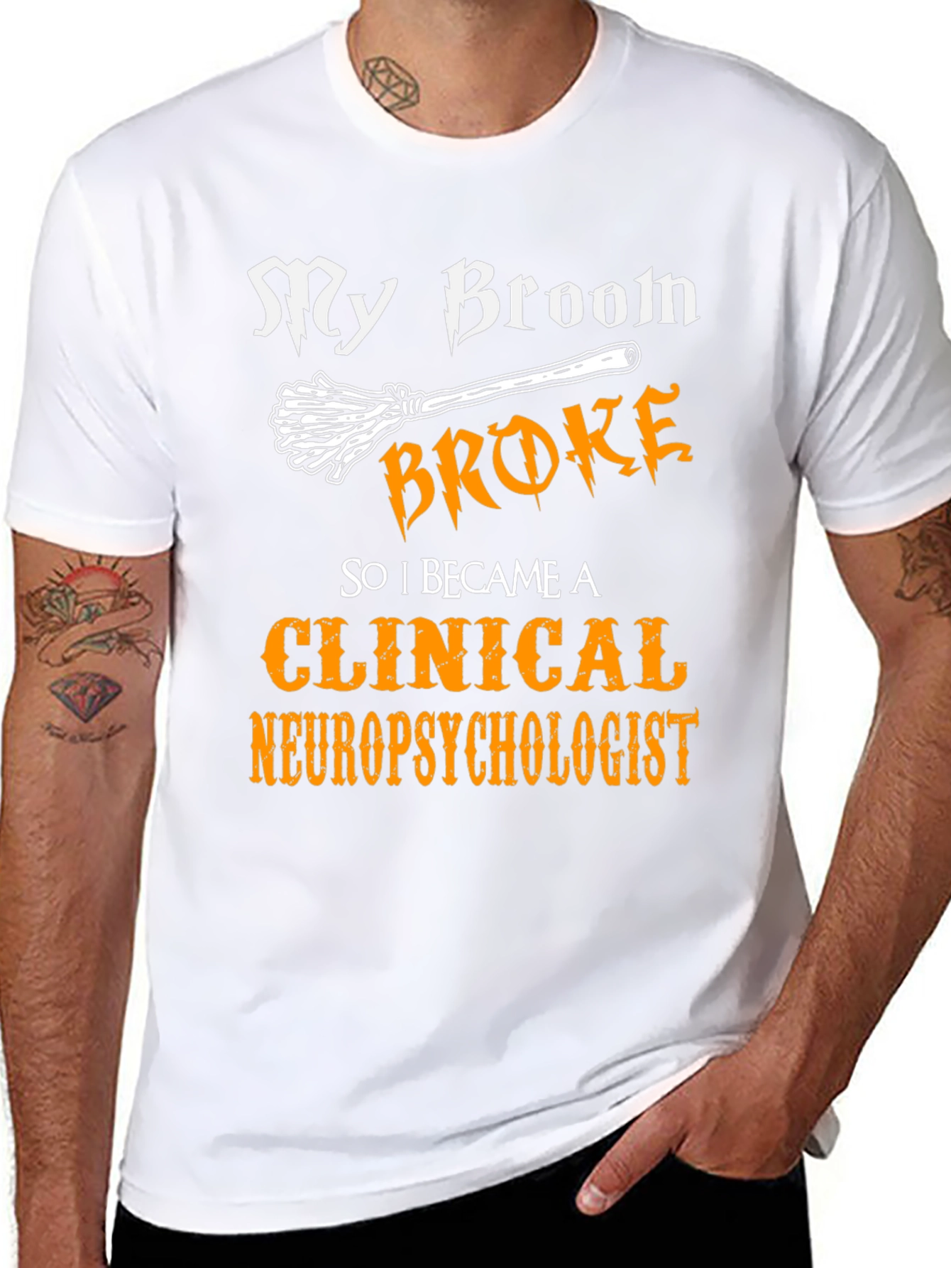 Broom Broke Clinical Neuropsychologist T-Shirt