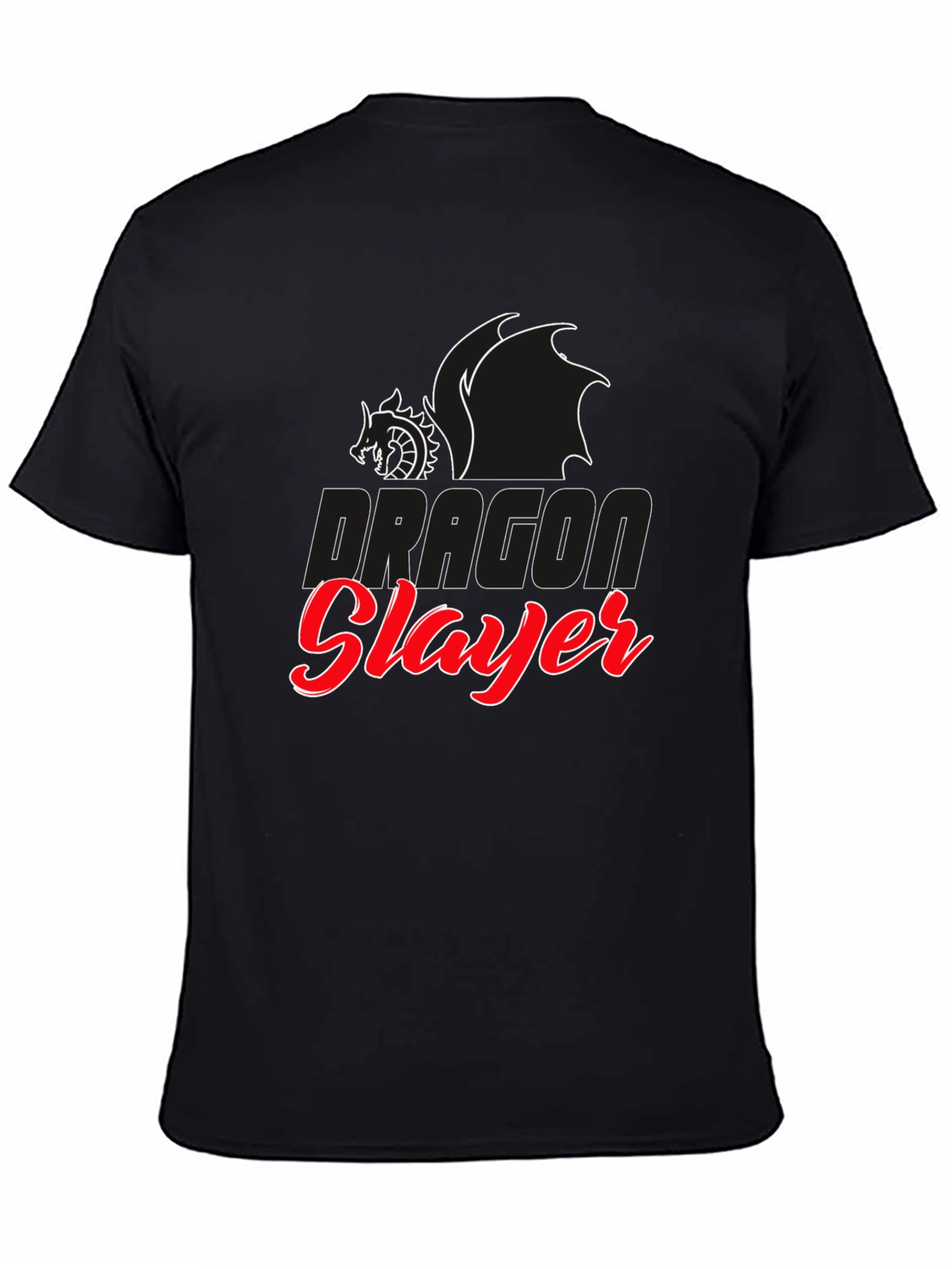 Dragon Slayer Graphic Tee - Black Cotton T-Shirt