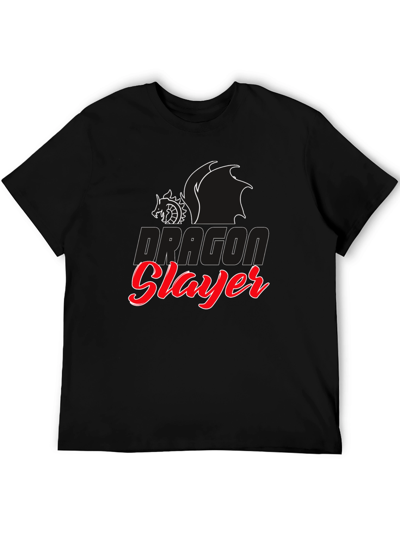 Dragon Slayer Graphic Tee - Black Cotton T-Shirt
