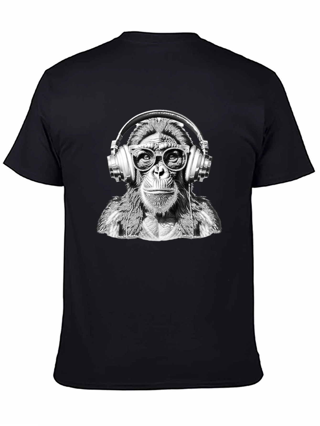 Monkey DJ Graphic Tee - Trendy Black T-Shirt