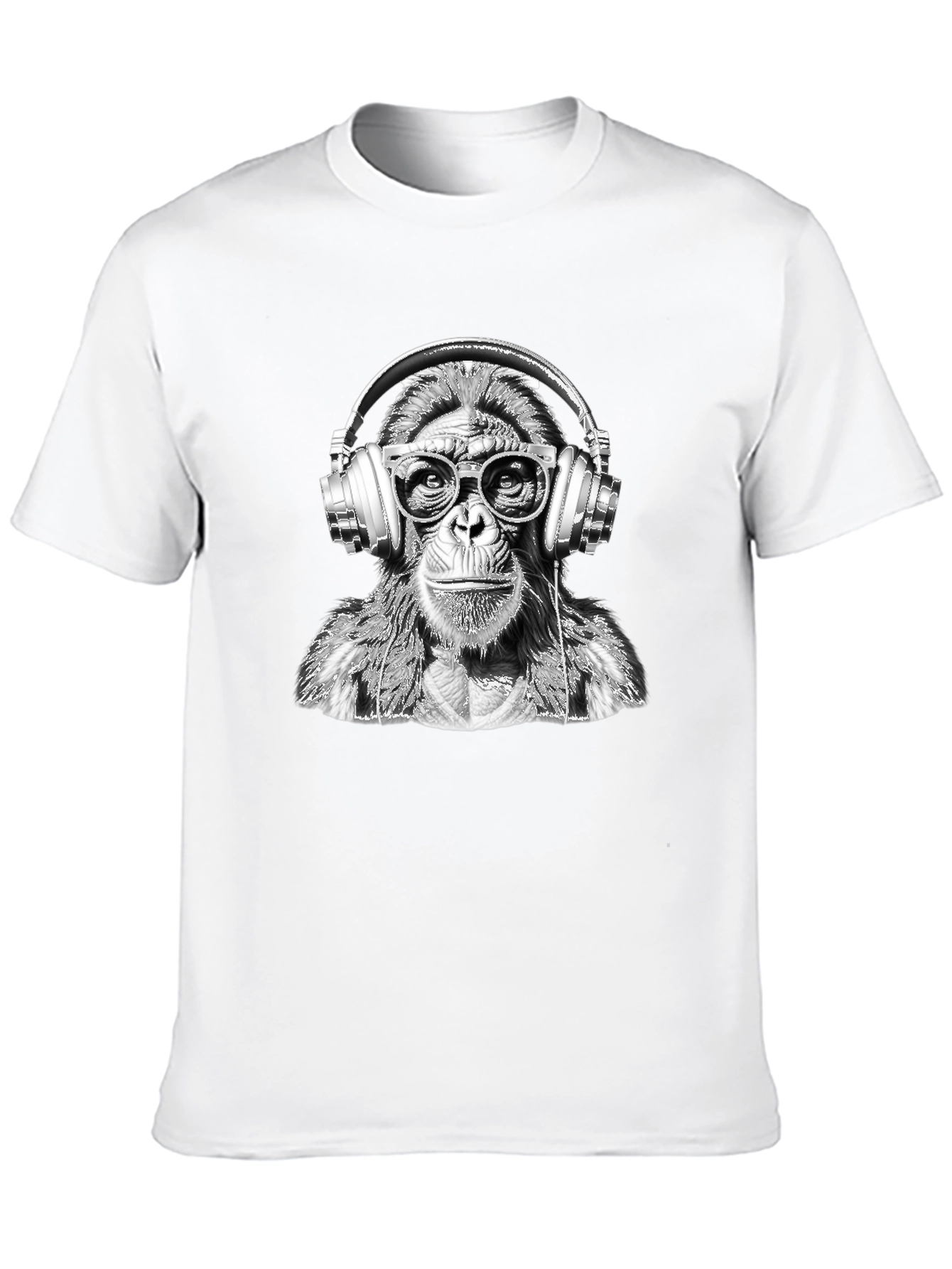 Monkey DJ Graphic Tee - Trendy Black T-Shirt