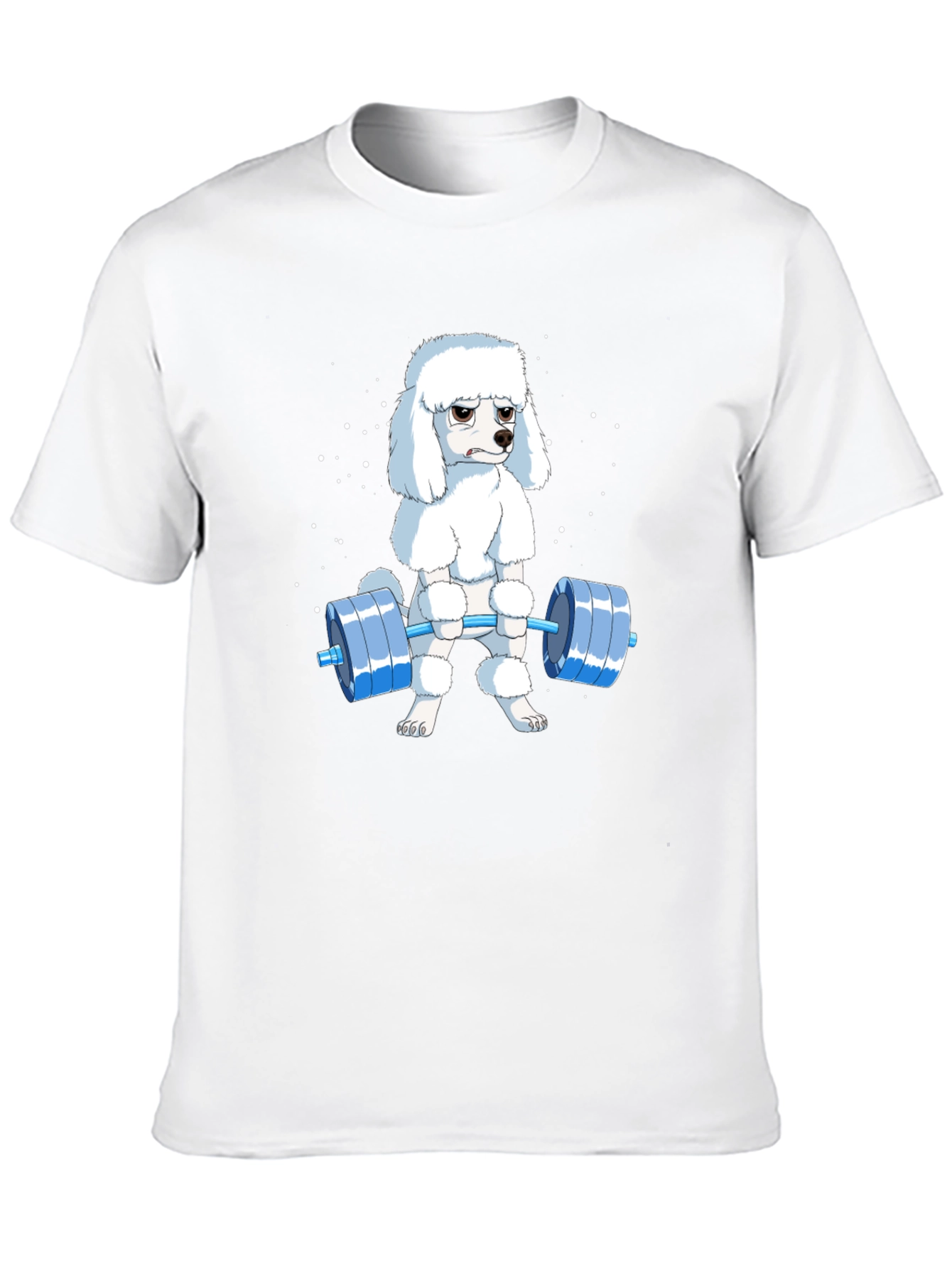 Poodle Lifting Weights Graphic T-Shirt - Black