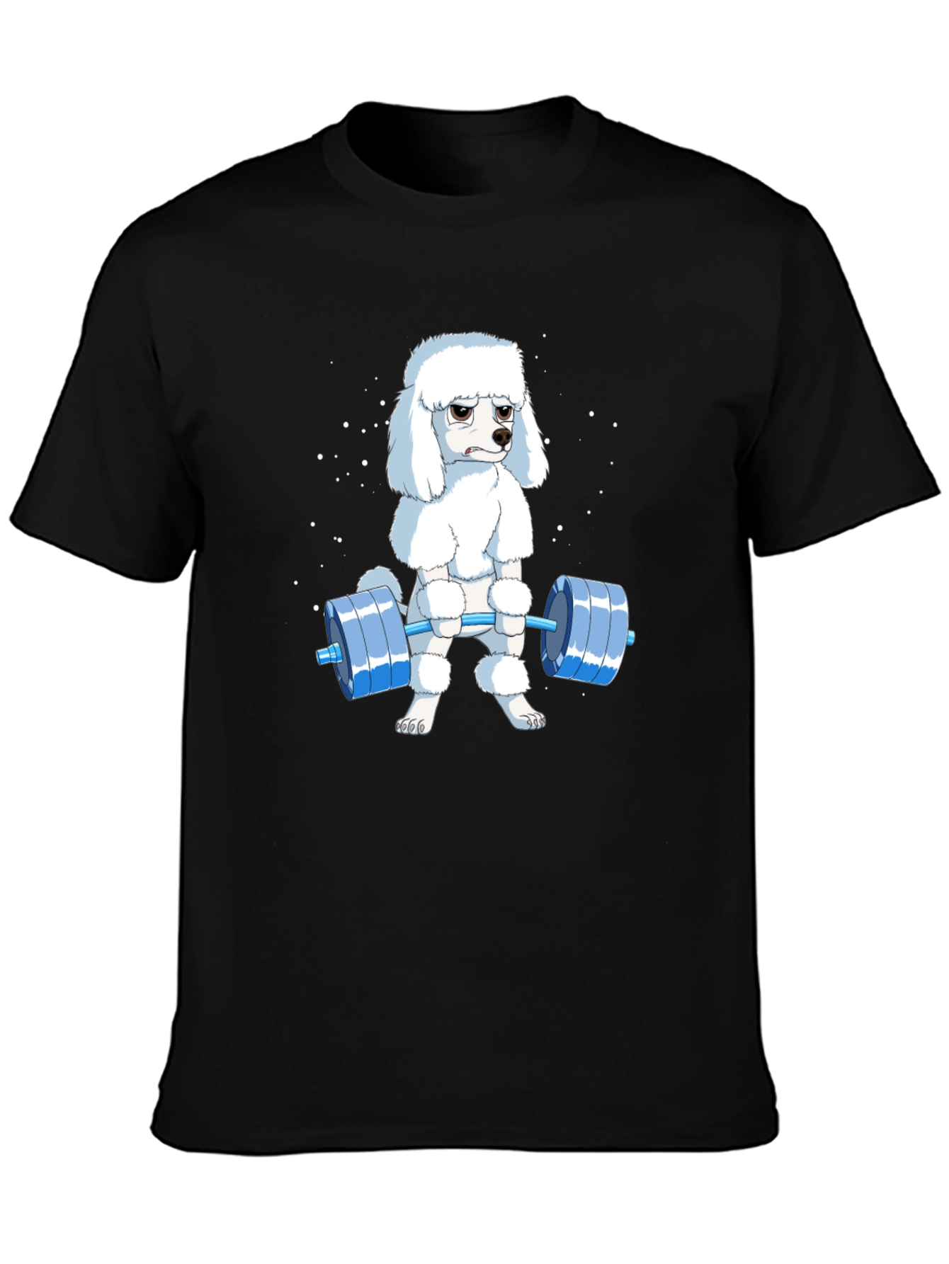 Poodle Lifting Weights Graphic T-Shirt - Black