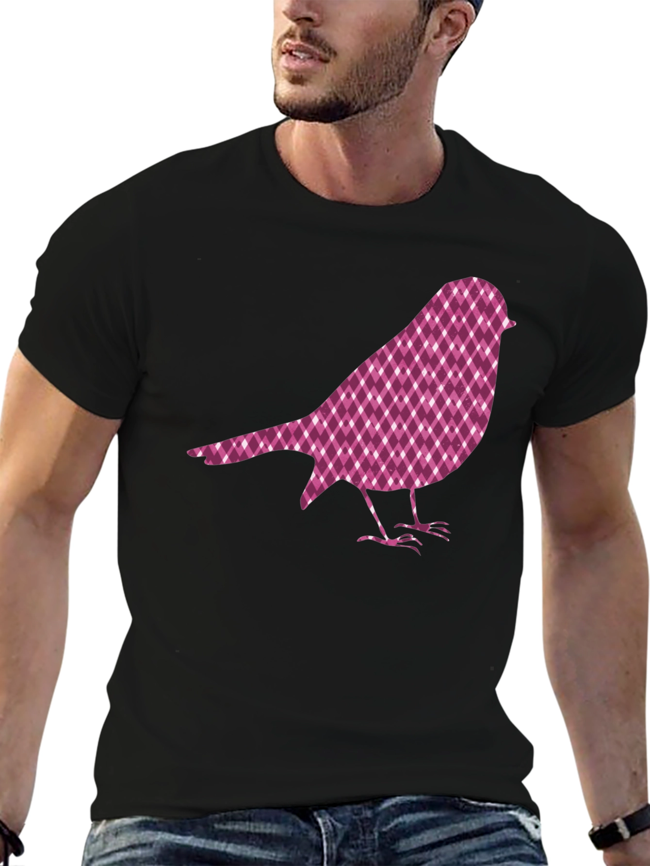 Bird Graphic Tee - Black Cotton Blend