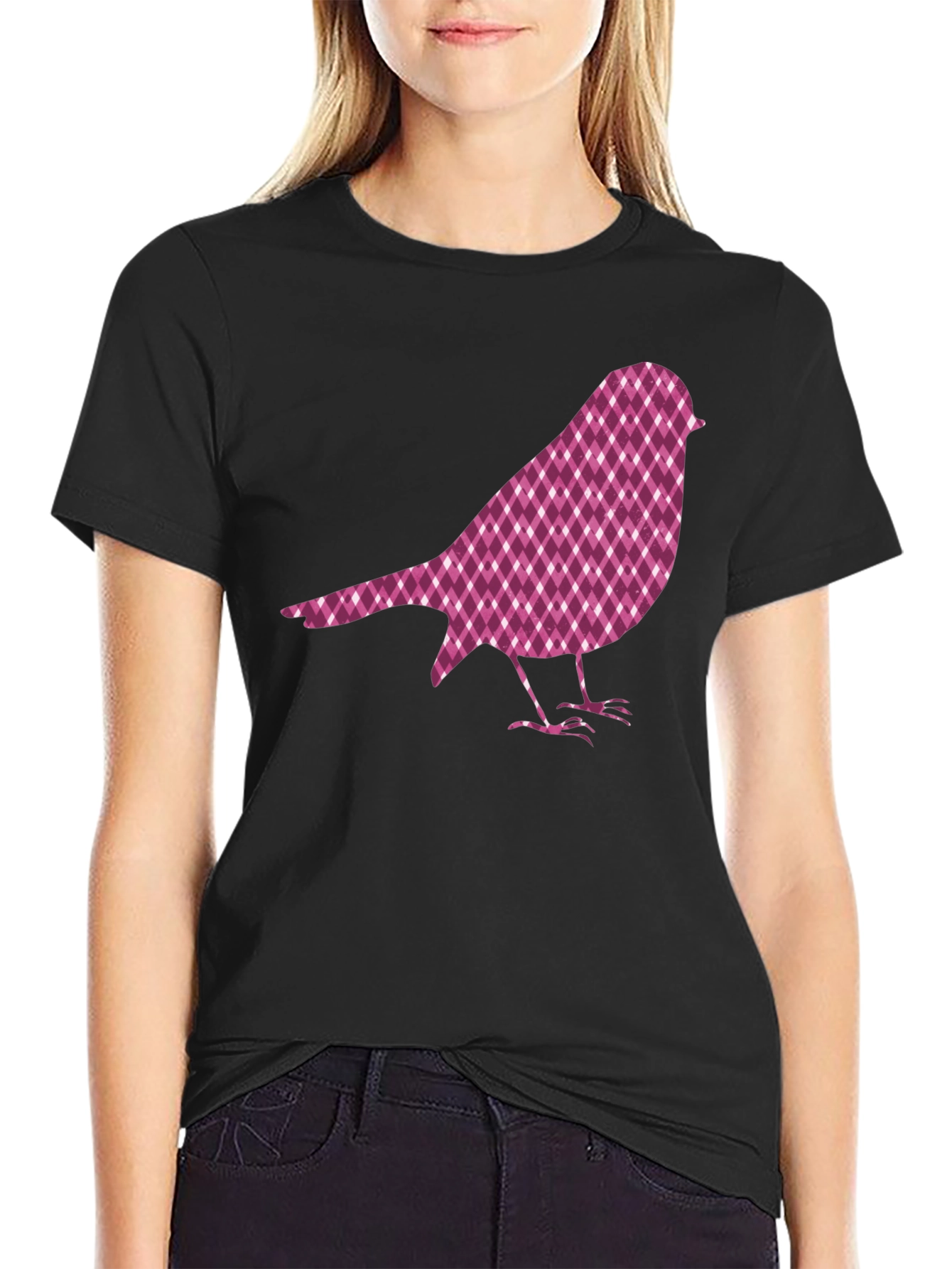 Bird Graphic Tee - Black Cotton Blend