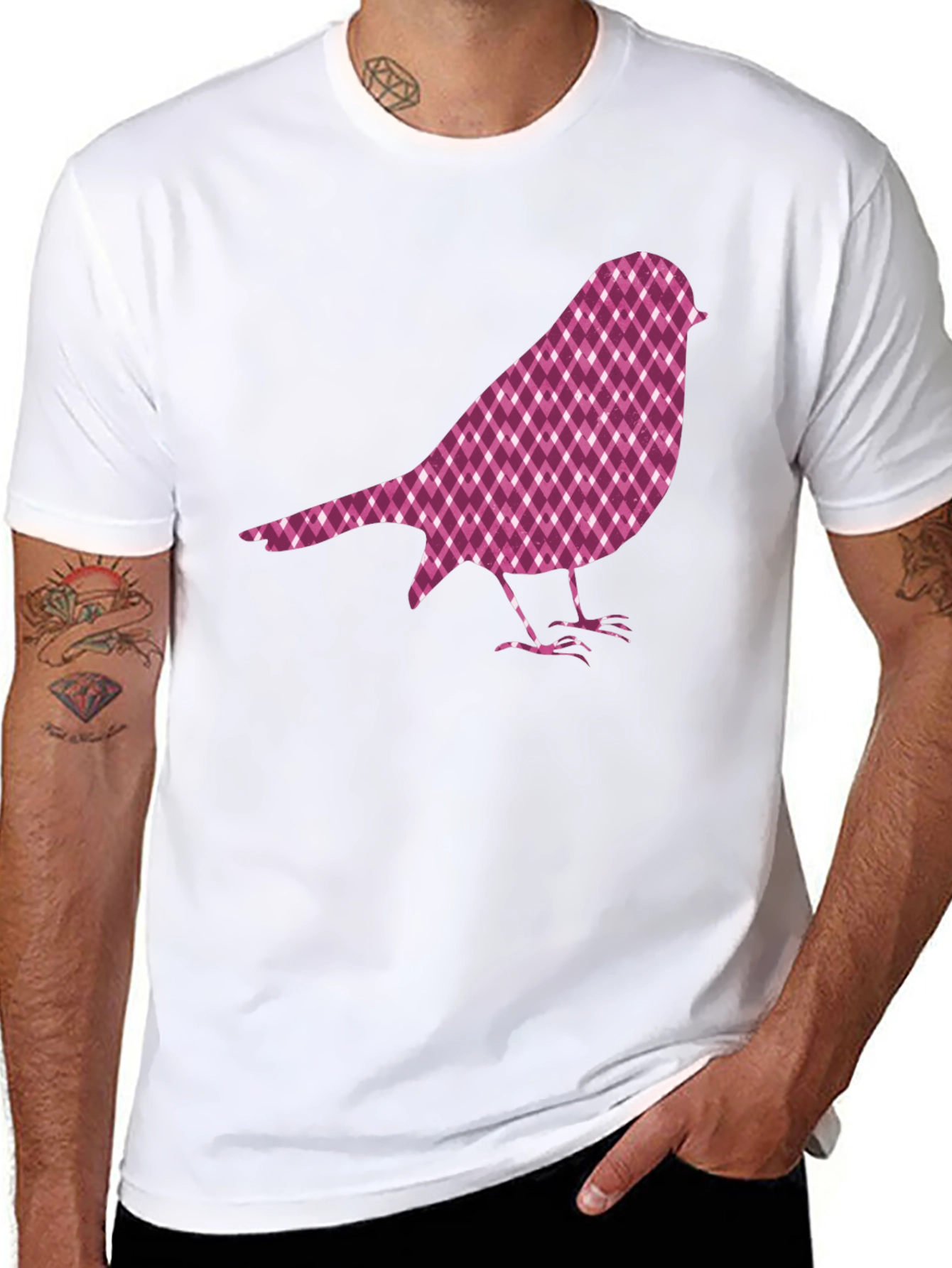 Bird Graphic Tee - Black Cotton Blend