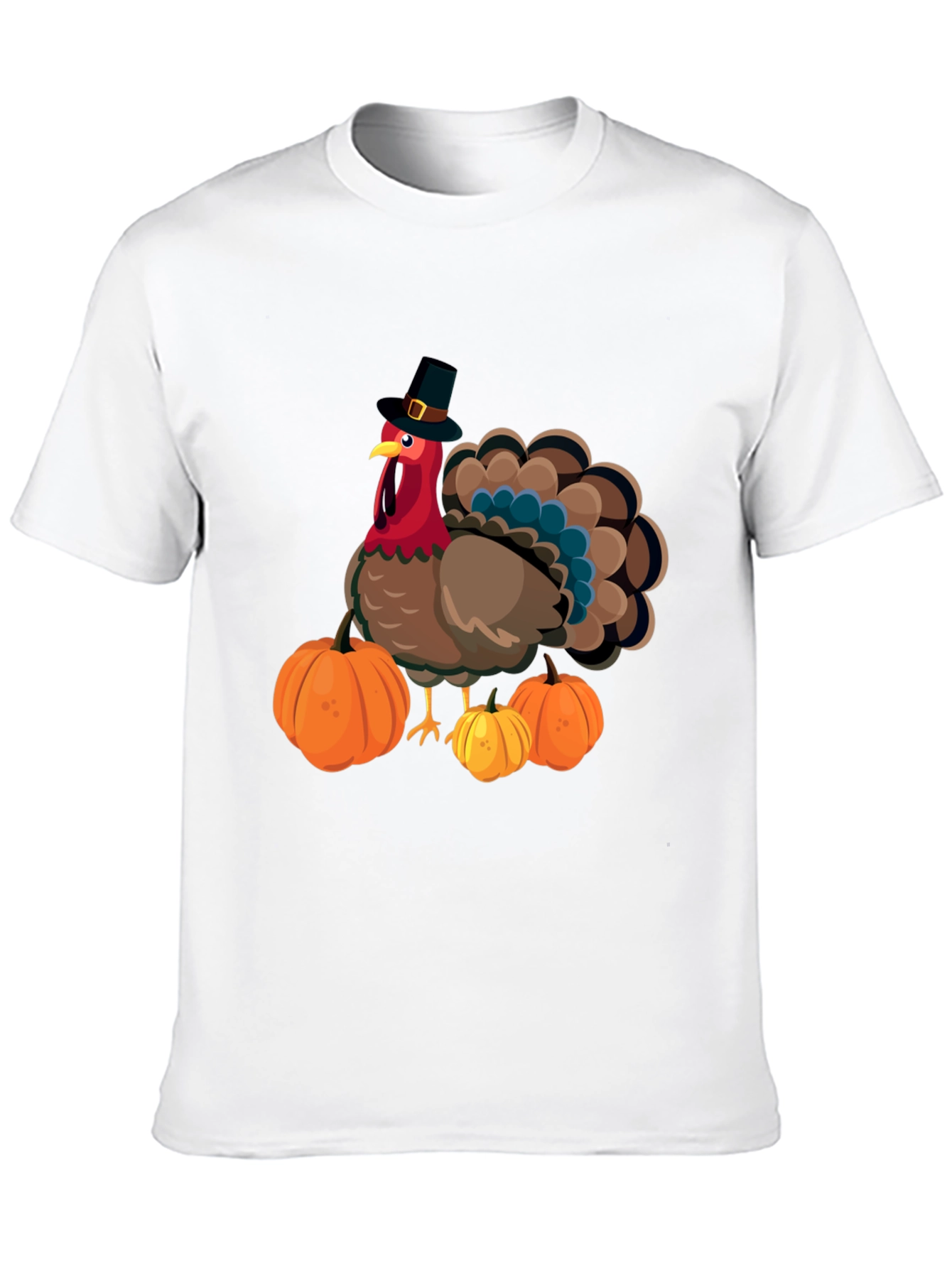 Thanksgiving Turkey & Pumpkins Graphic Tee