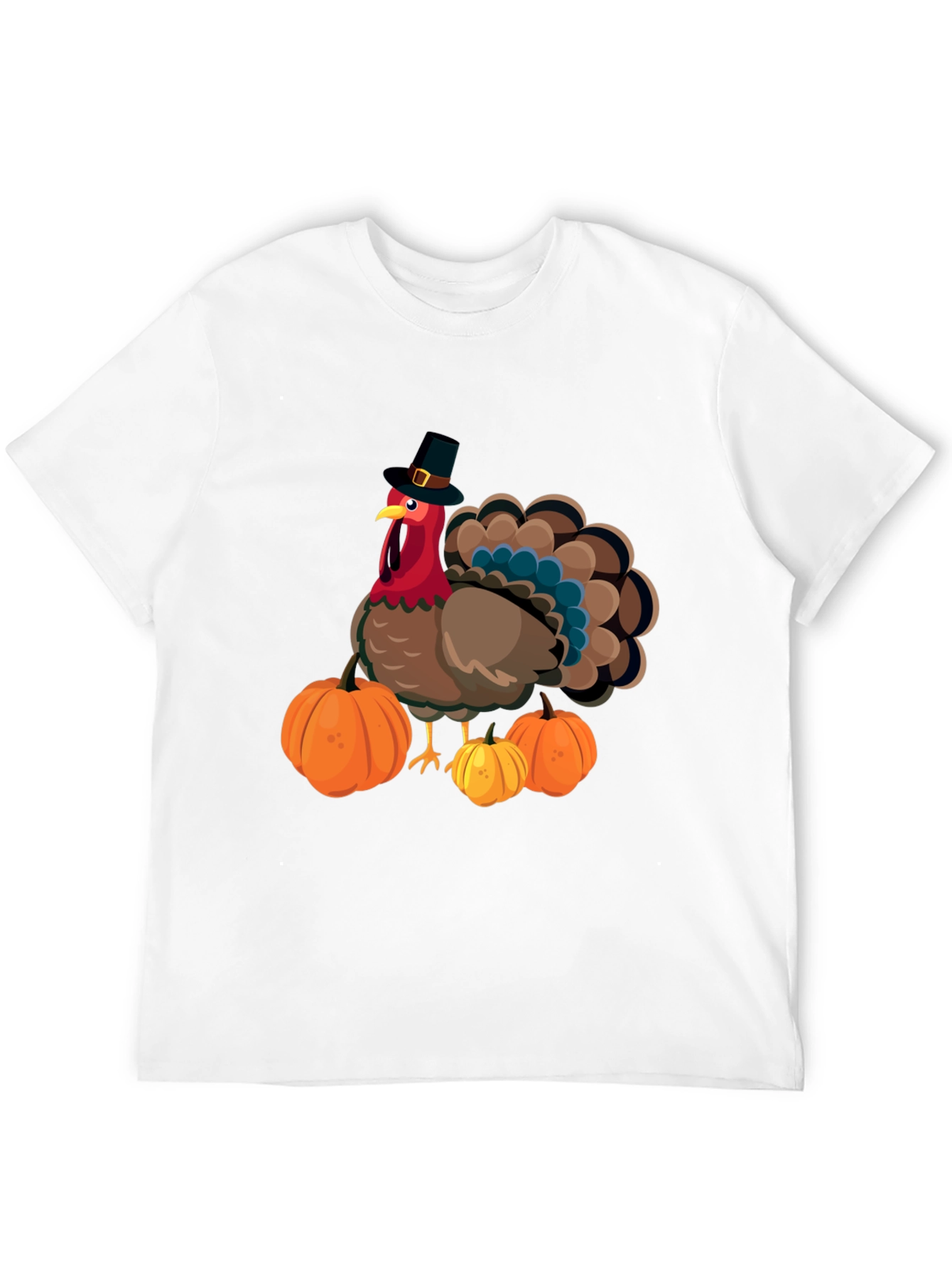Thanksgiving Turkey & Pumpkins Graphic Tee