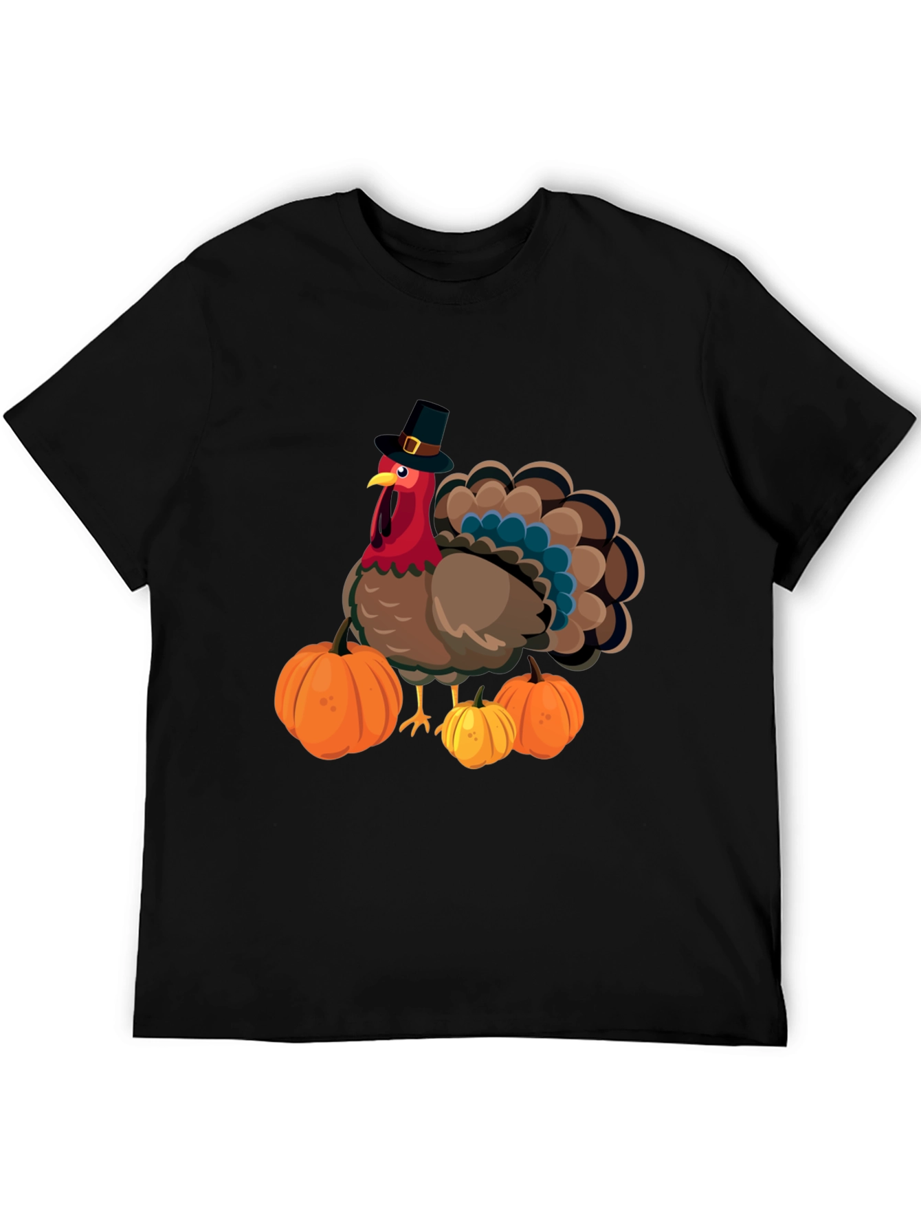 Thanksgiving Turkey & Pumpkins Graphic Tee