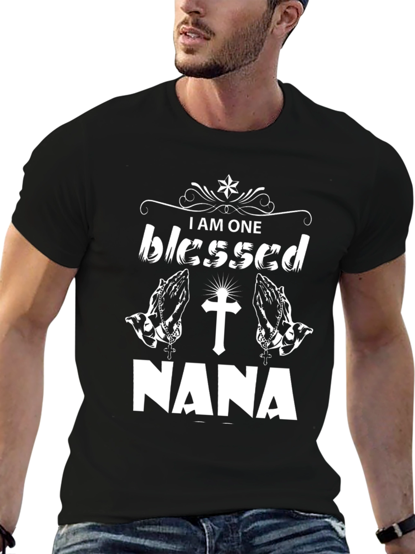 Blessed Nana T-Shirt - Black Cotton Tee