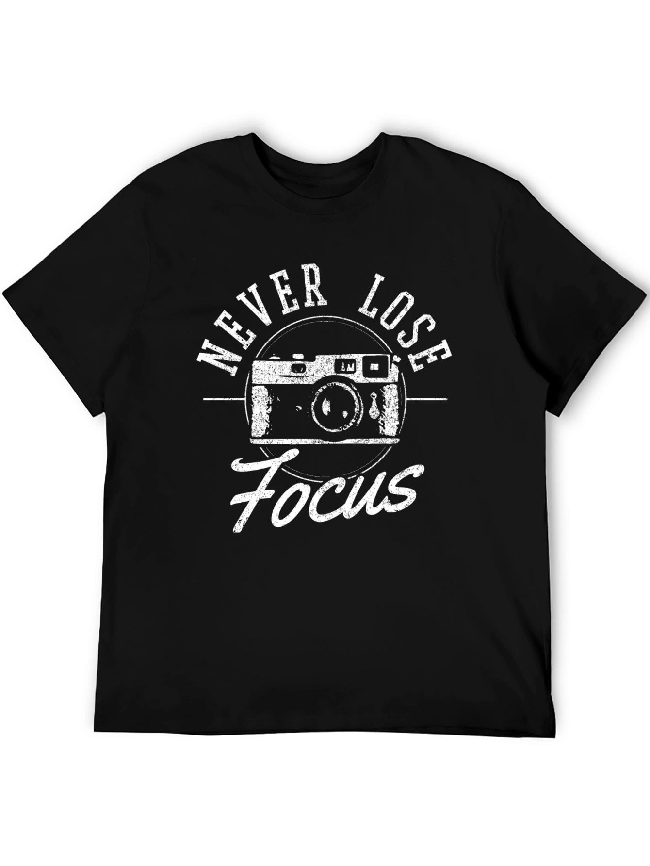 Never Lose Focus Camera Graphic Tee - Black