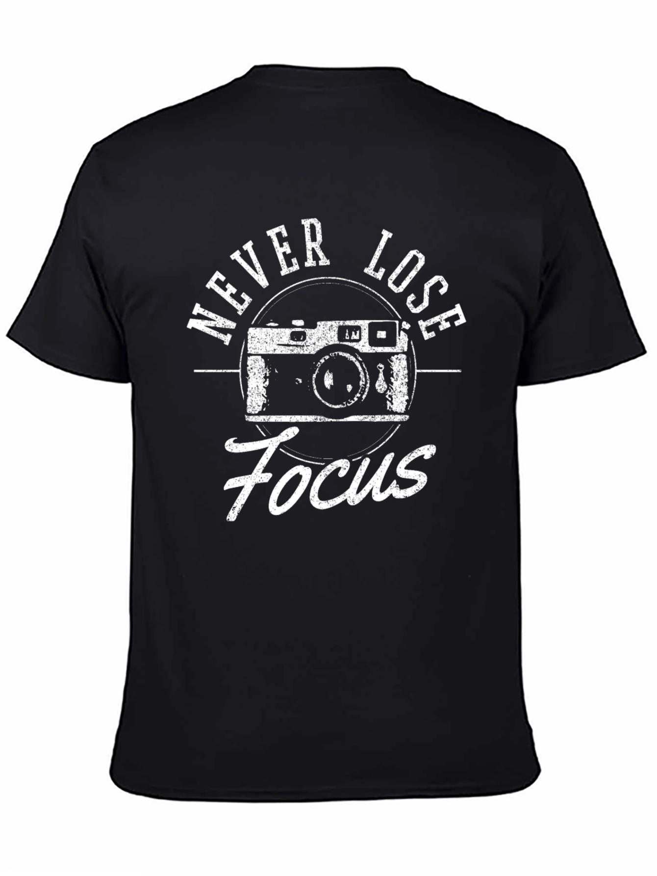 Never Lose Focus Camera Graphic Tee - Black