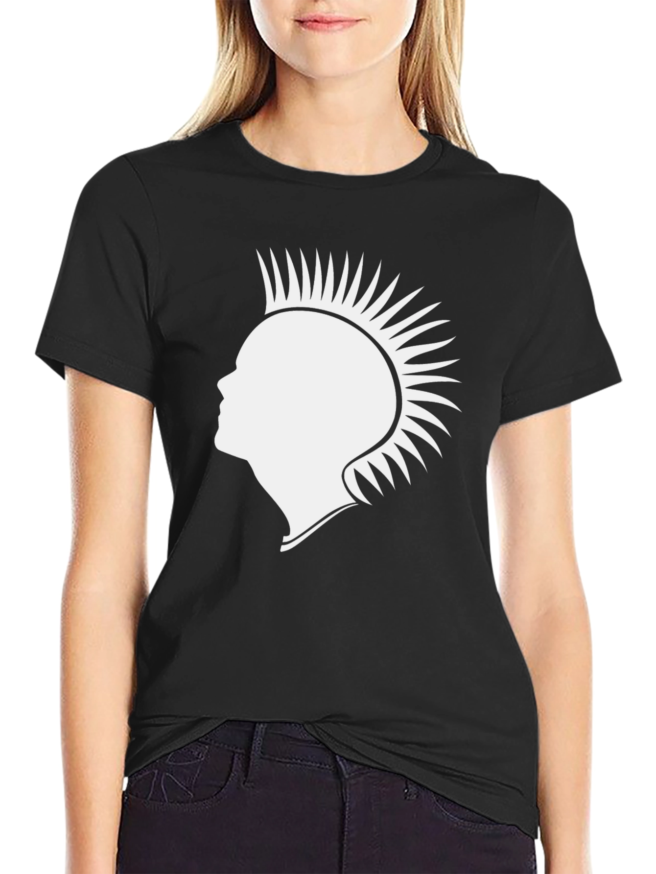 Punk Silhouette Graphic Tee - Black