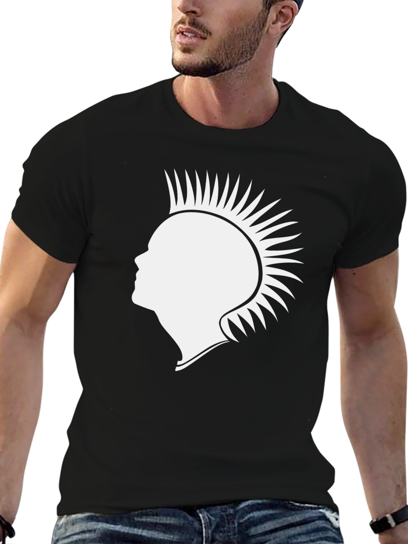 Punk Silhouette Graphic Tee - Black