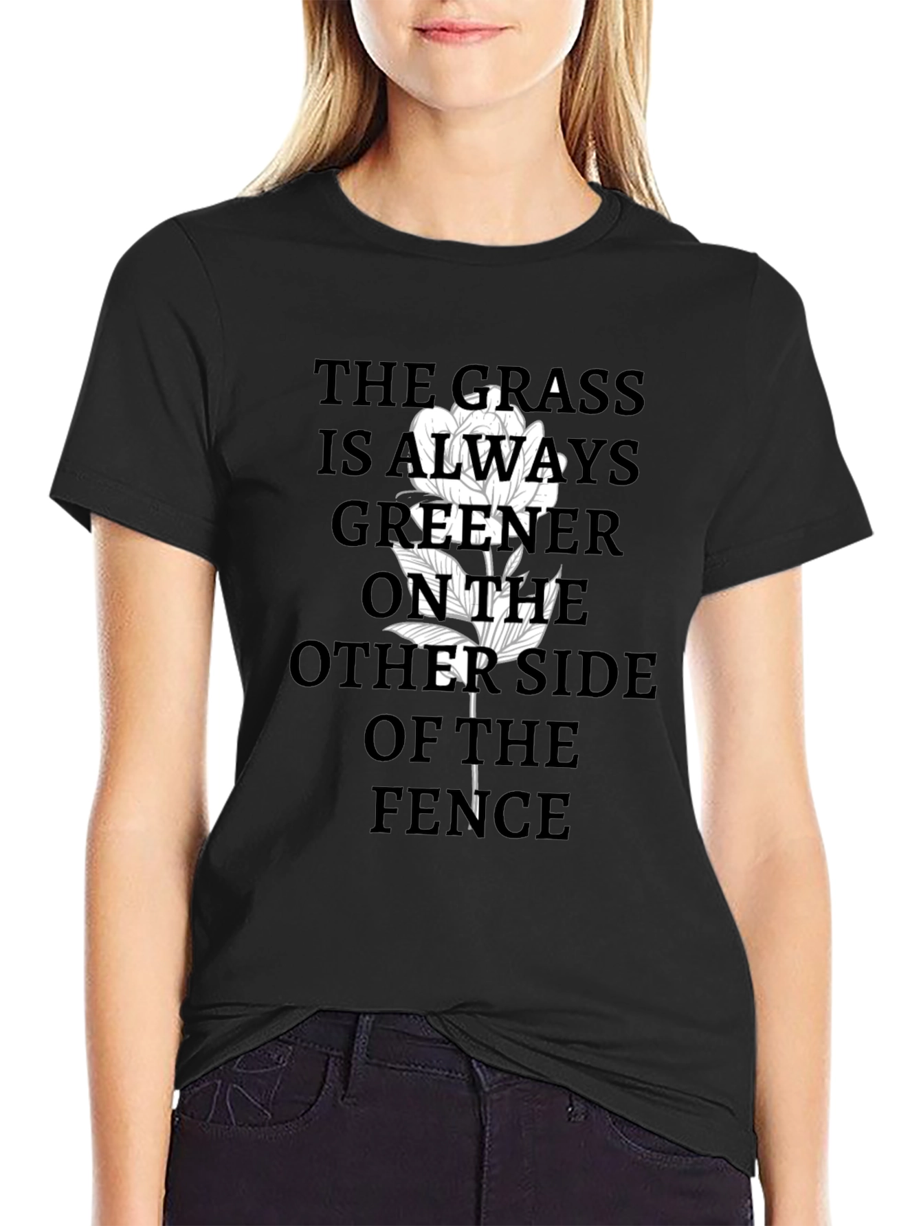 Grass Greener T-Shirt - Black Graphic Tee