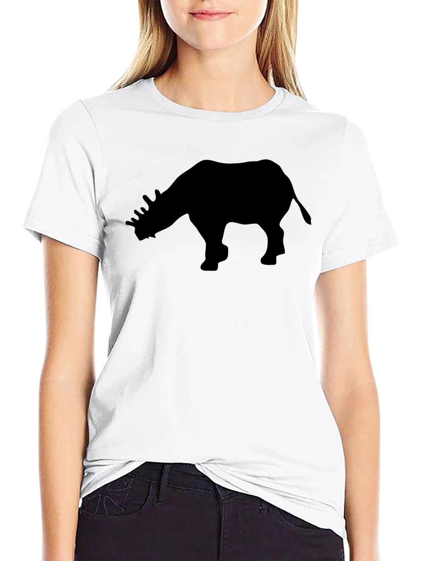 Rhino Silhouette Graphic Tee - Mens Black T-Shirt