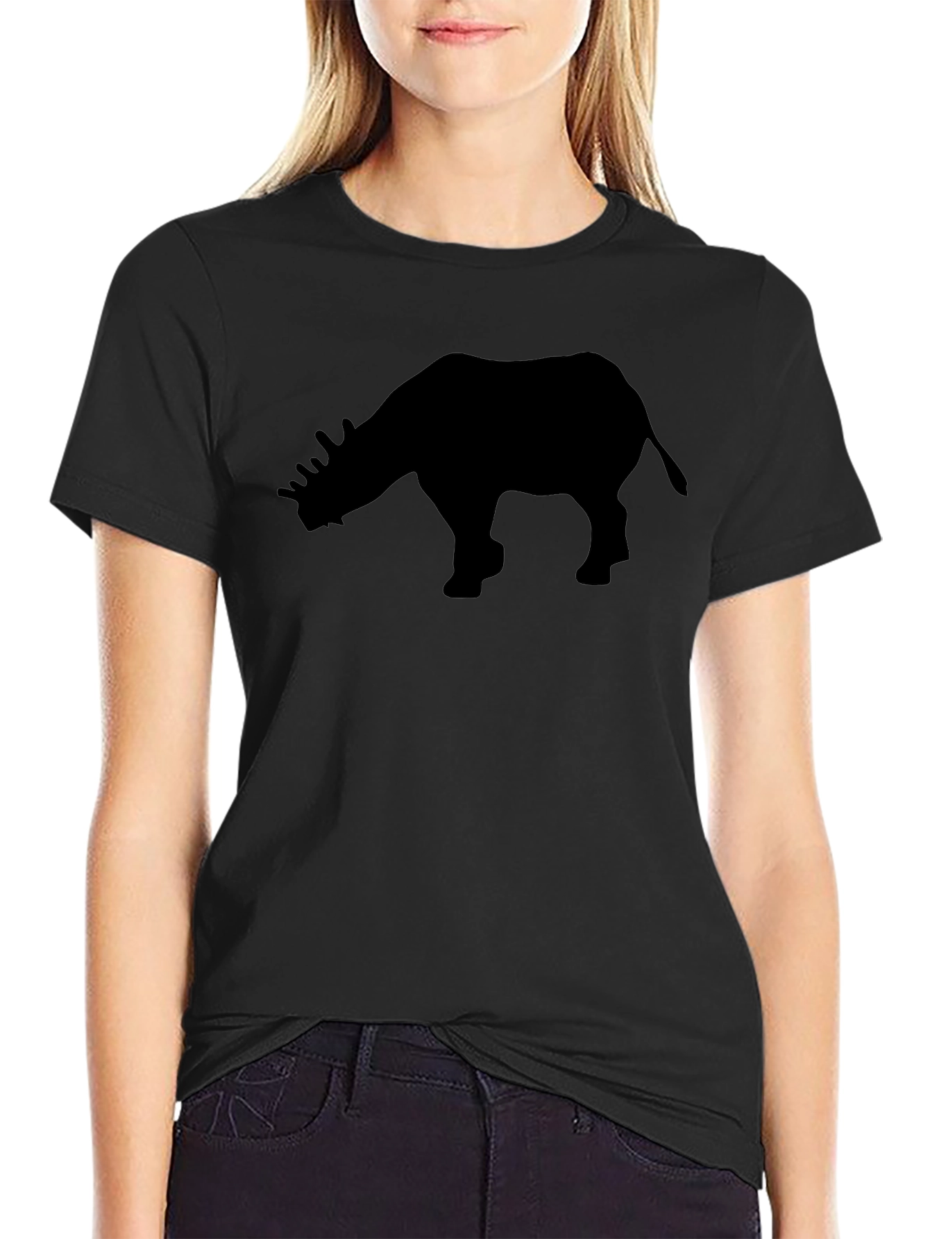 Rhino Silhouette Graphic Tee - Mens Black T-Shirt