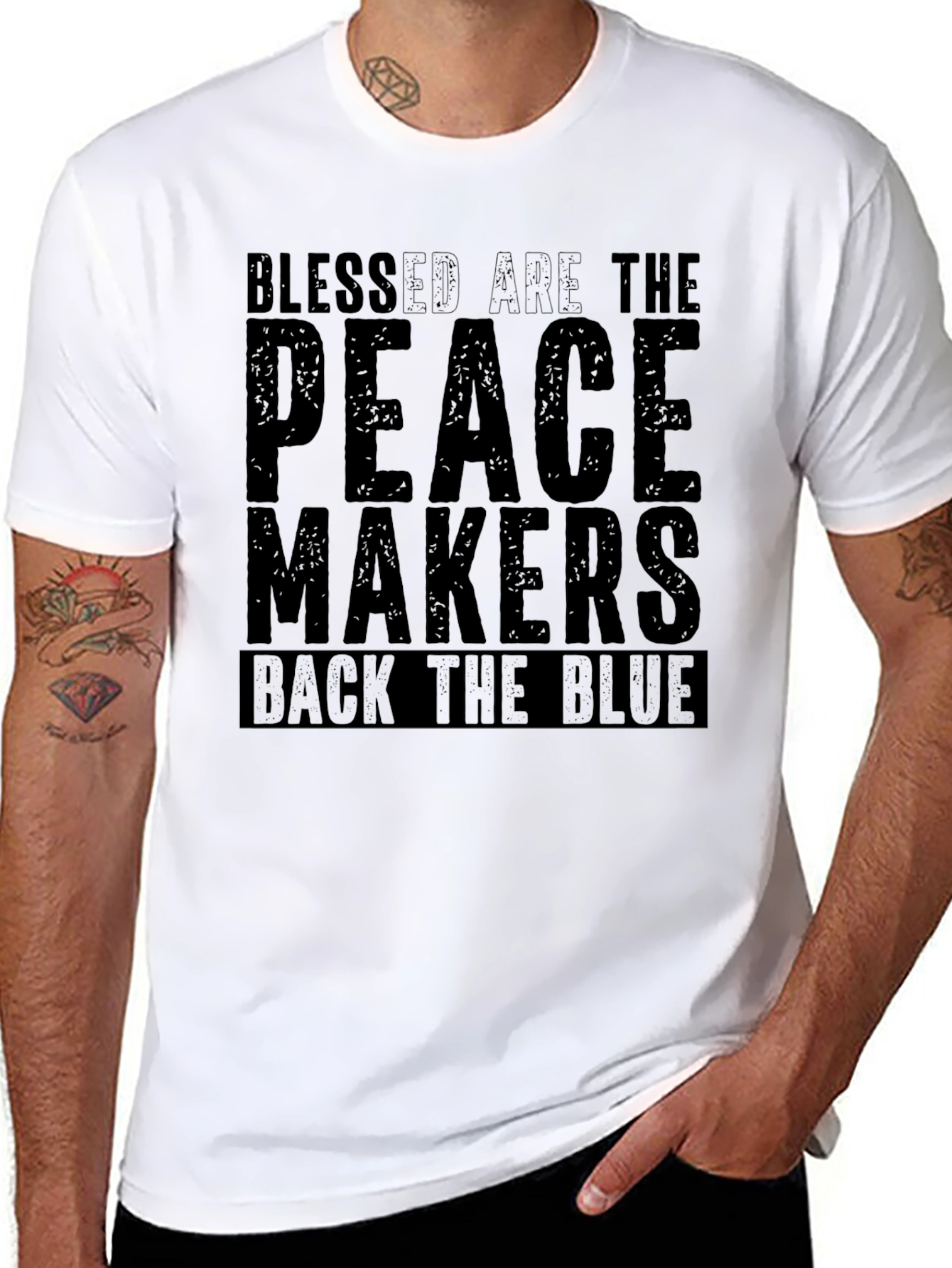 Blessed are the Peacemakers T-Shirt - Back the Blue