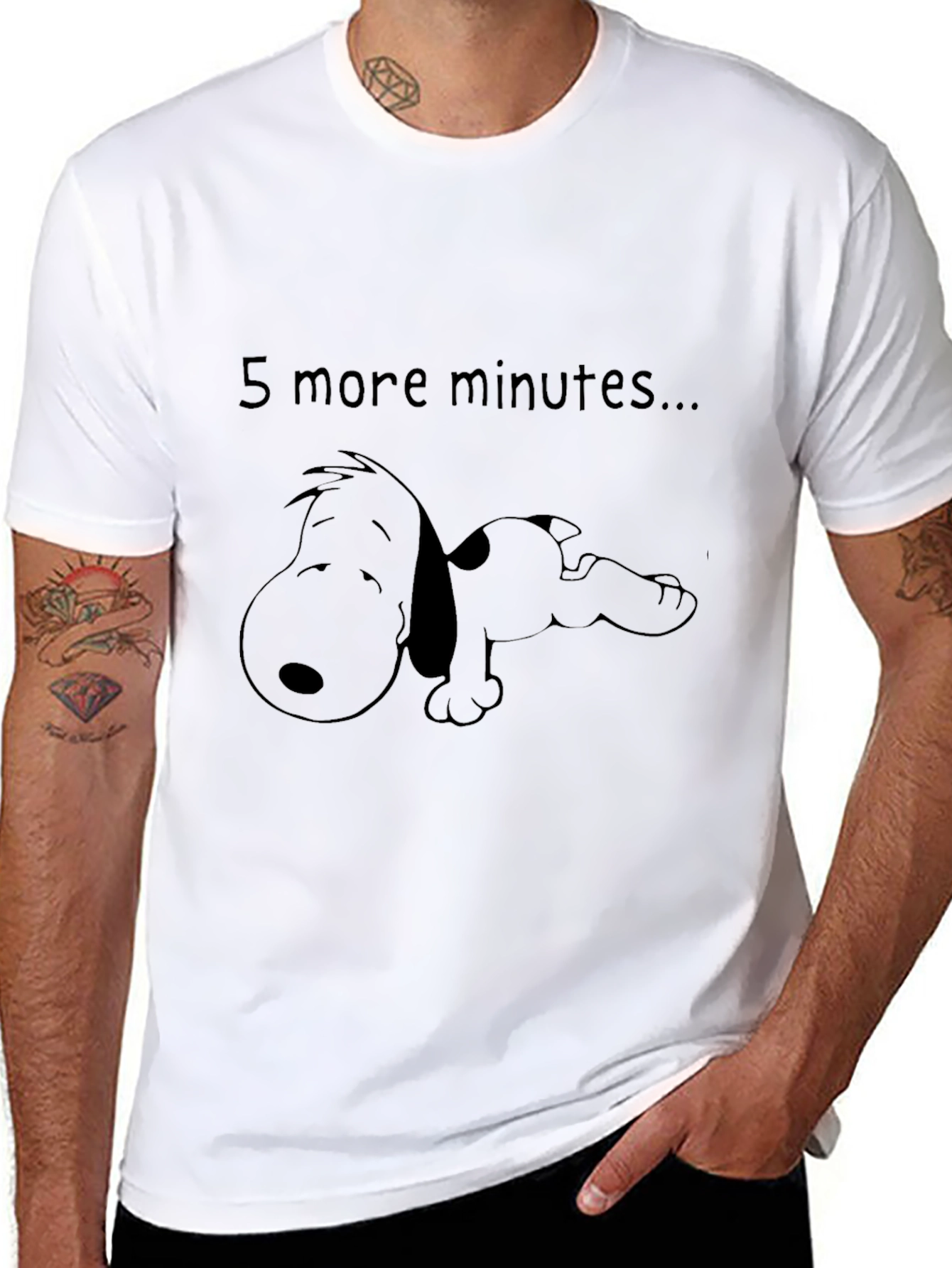 Snoopy 5 More Minutes Black T-Shirt